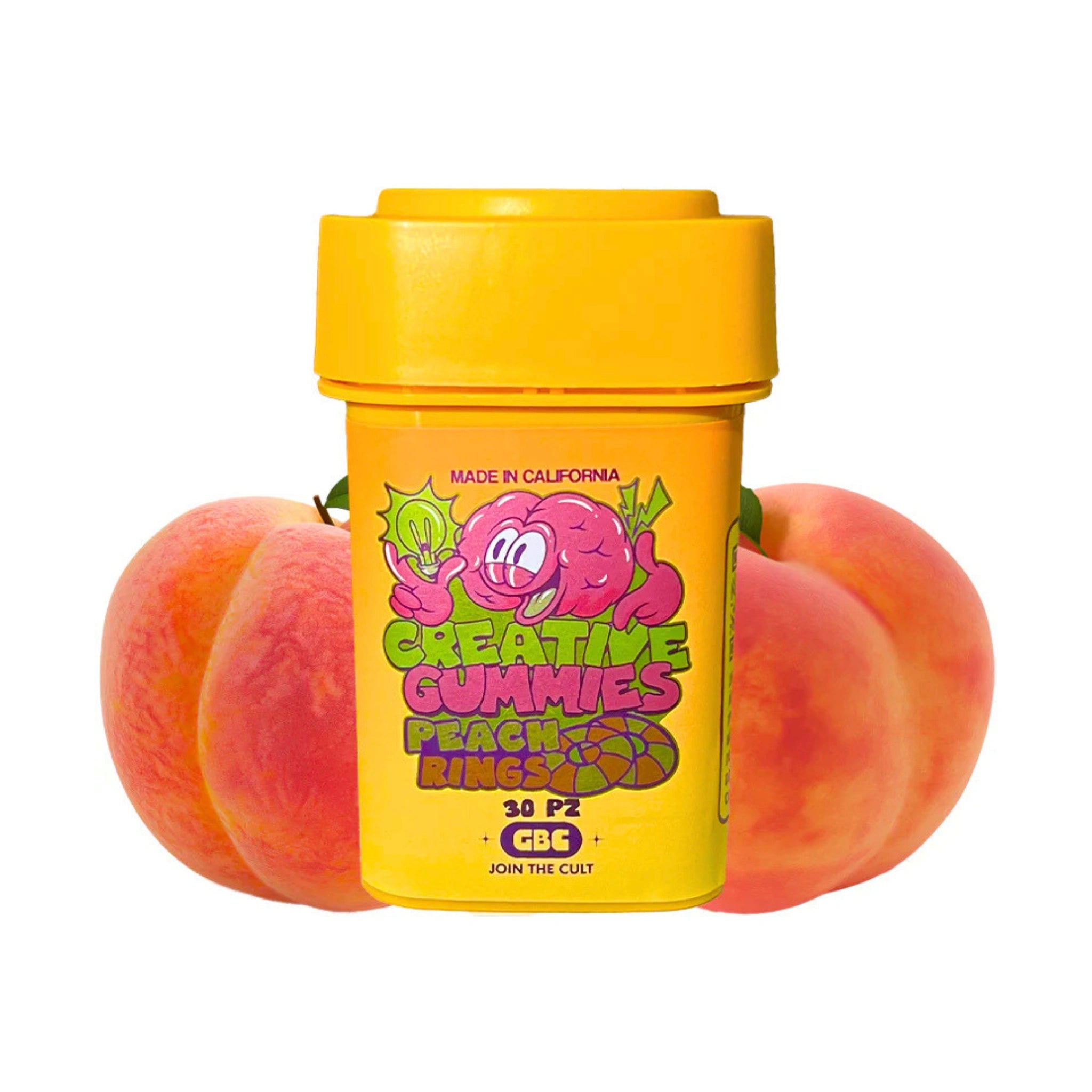 Gods Beard Cult Creative Gummies Delta 8 HHC THC-O 30mg Peach Rings Indica Blonti México