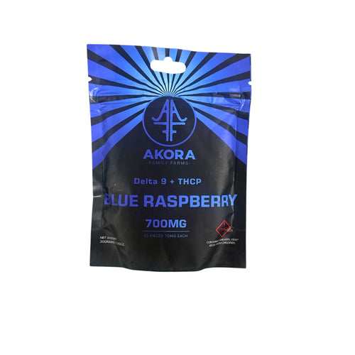 Akora Gomitas Delta 9 THCP 70mg Blue Raspberry 10 Piezas Blonti México
