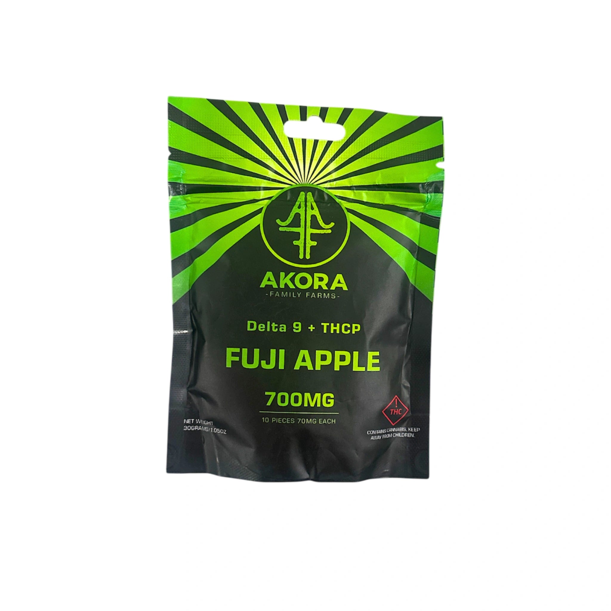 Akora Gomitas Delta 9 THCP 70mg Fuji Apple 10 Piezas Blonti México
