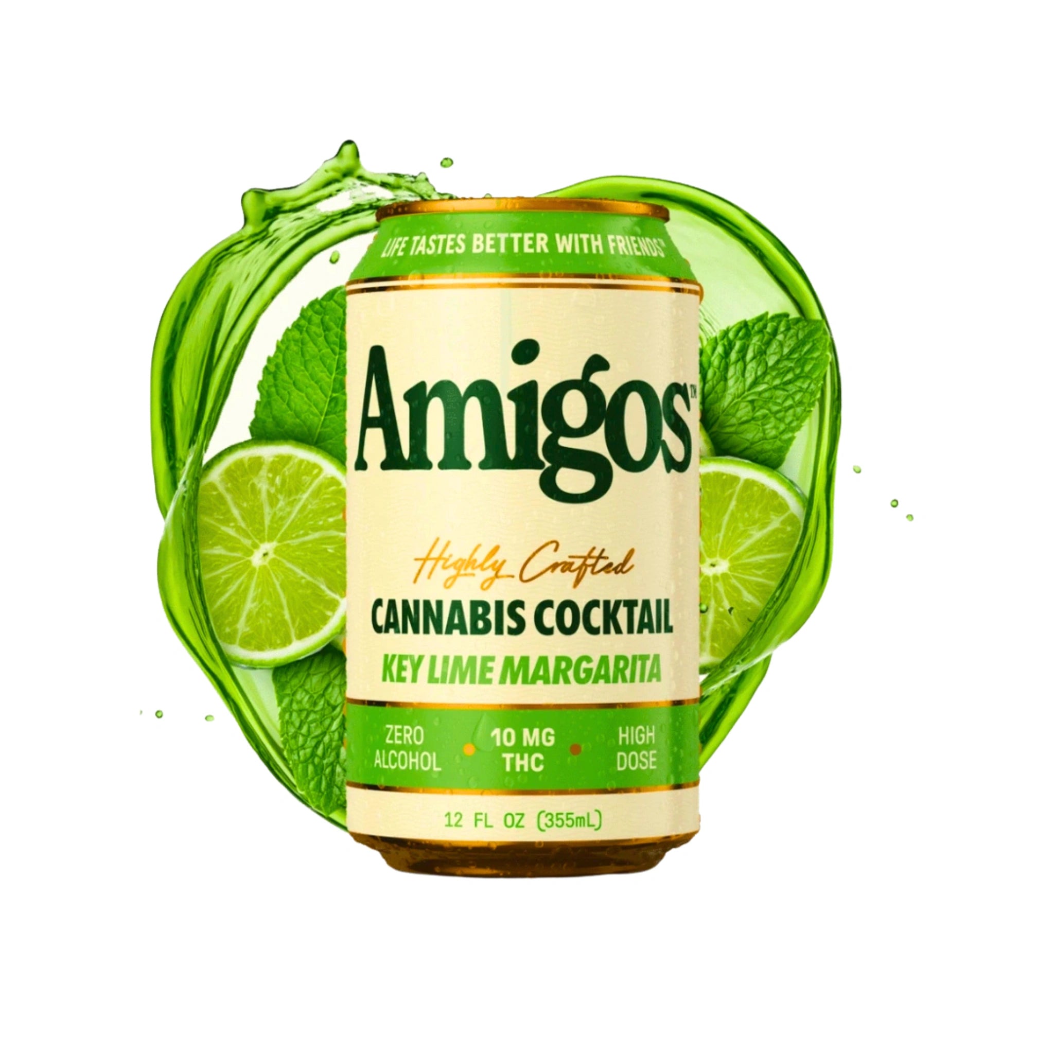 Amigos Cannabis Soda Delta 9 10mg 355ml Key Lime Margarita Blonti México