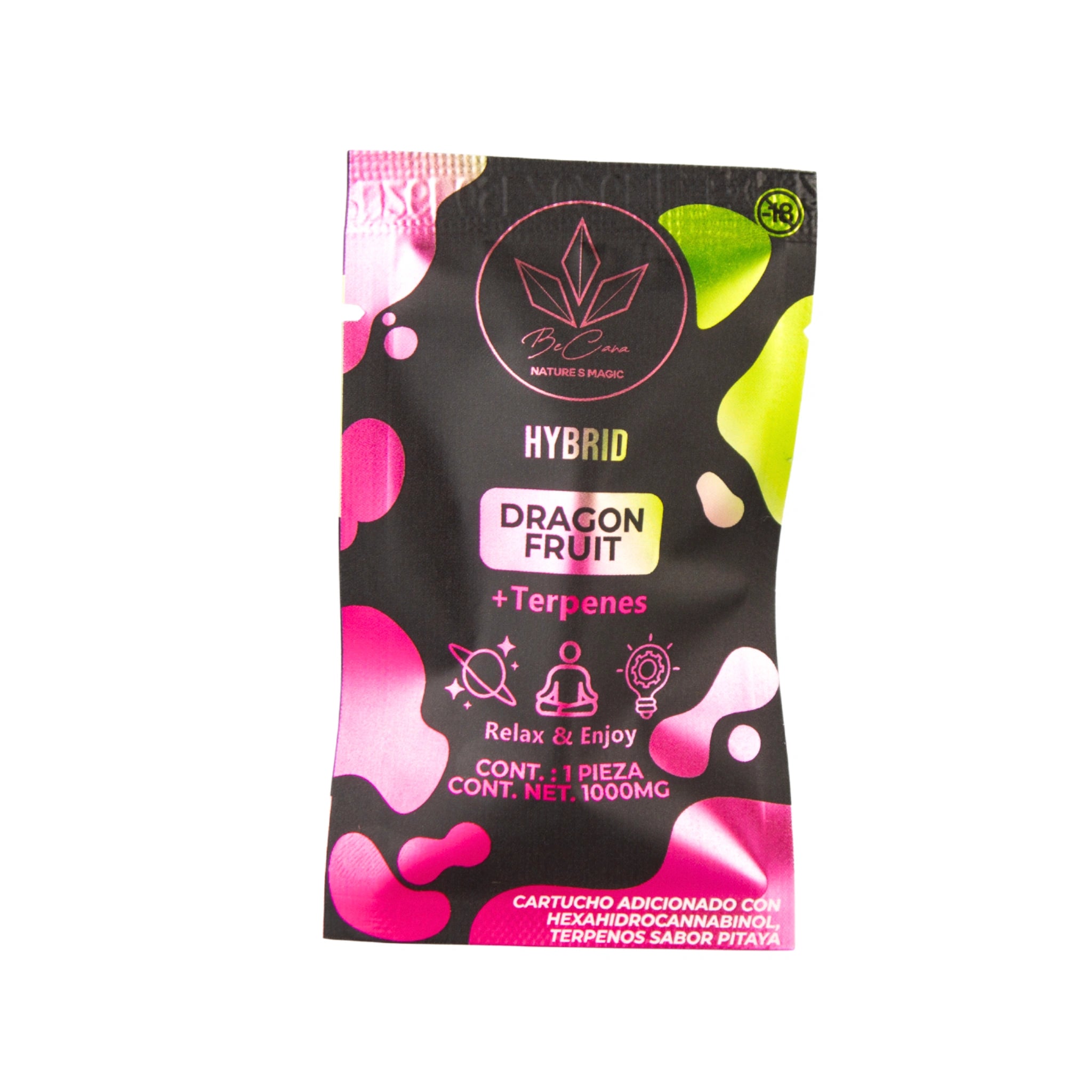 Be Cana Cartucho Wax HHC Terpenos 1g Dragon Fruit Hybrid Blonti México
