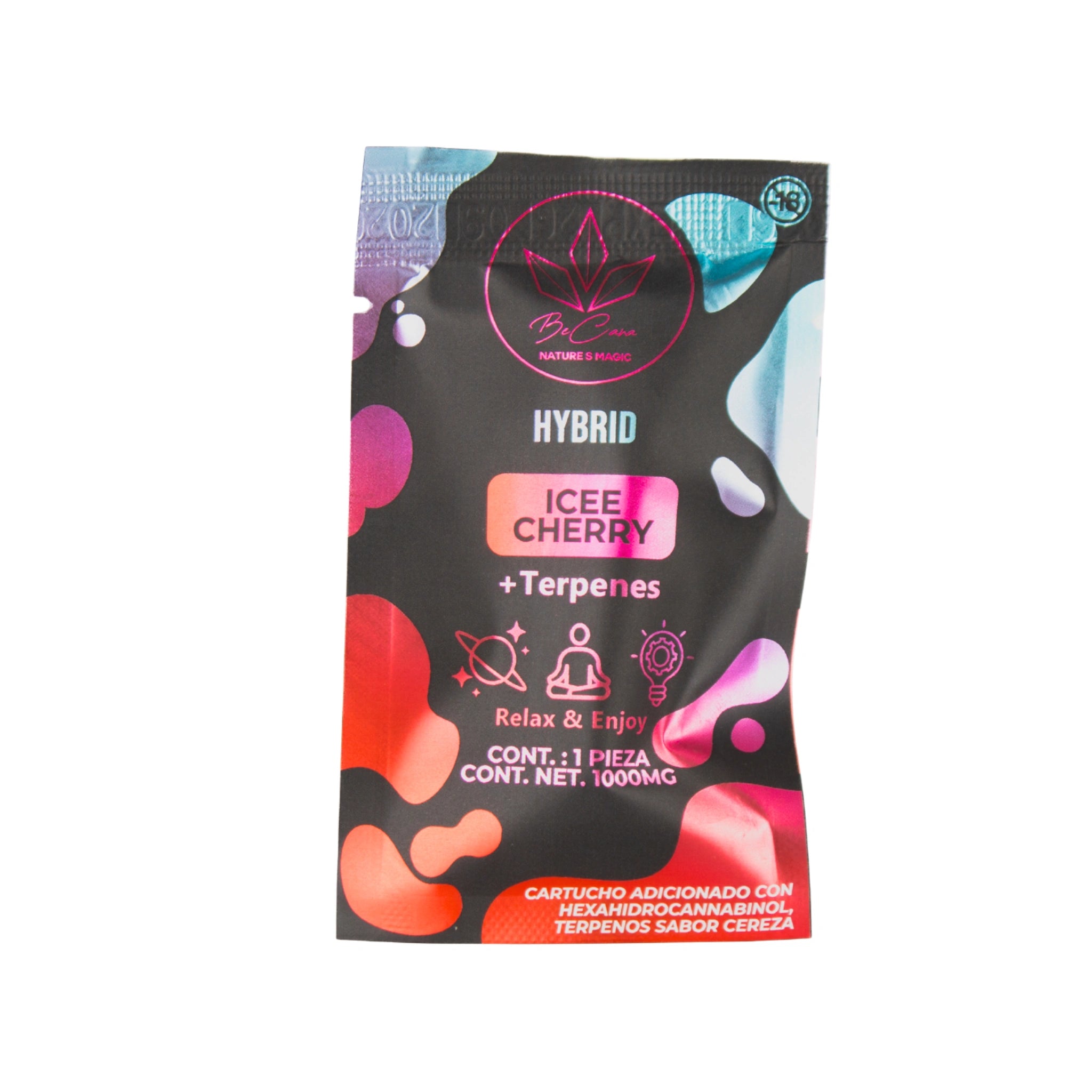 Be Cana Cartucho Wax HHC Terpenos 1g Icee Cherry Hybrid Blonti México