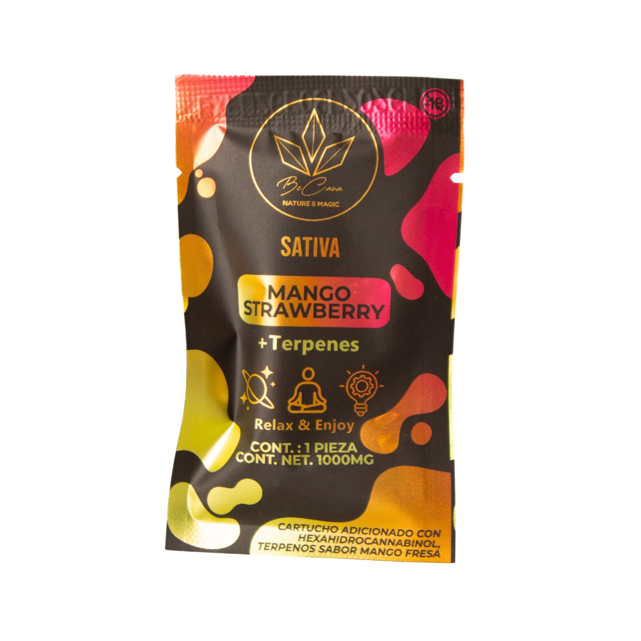 Be Cana Cartucho Wax HHC Terpenos 1g Mango Strawberry Sativa Blonti México