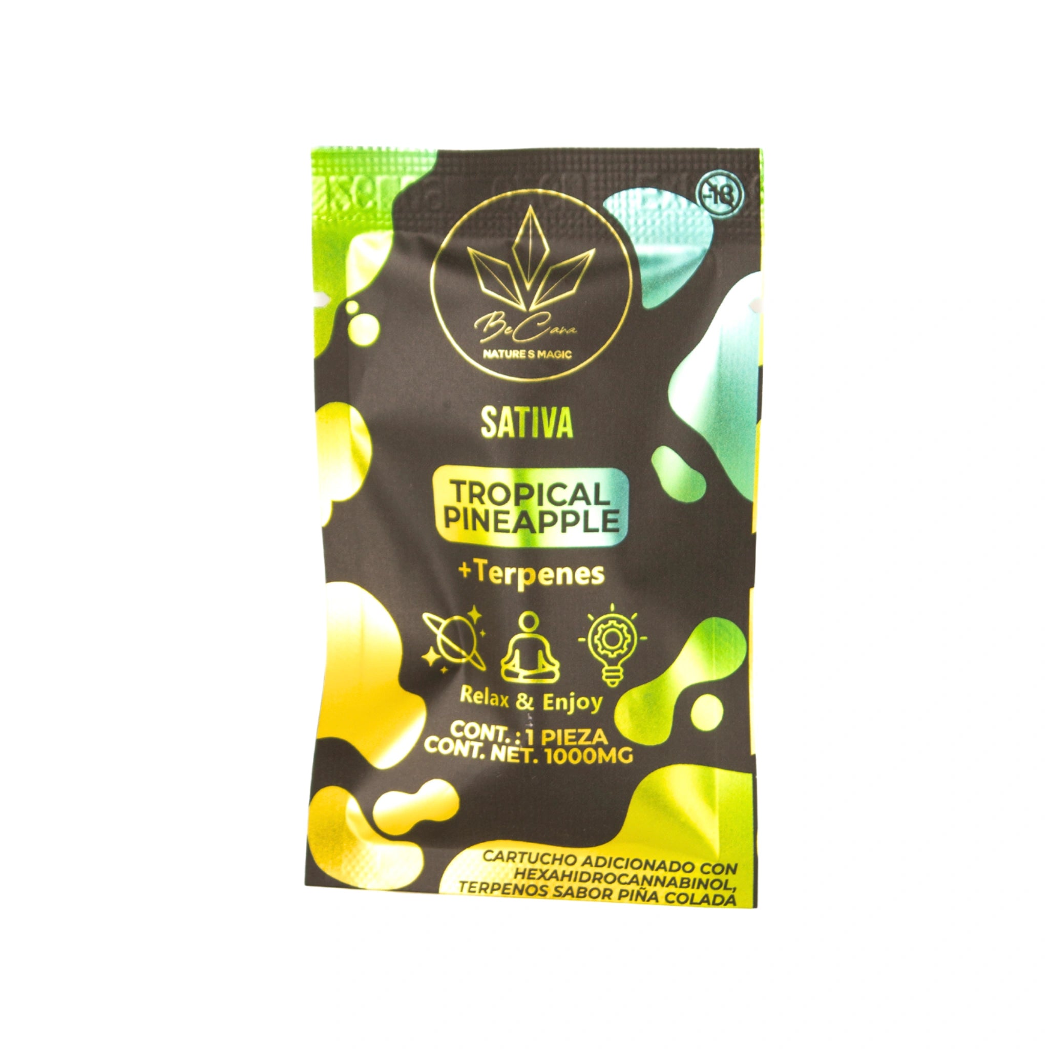 Be Cana Cartucho Wax HHC Terpenos 1g Tropical Pineapple Sativa Blonti México