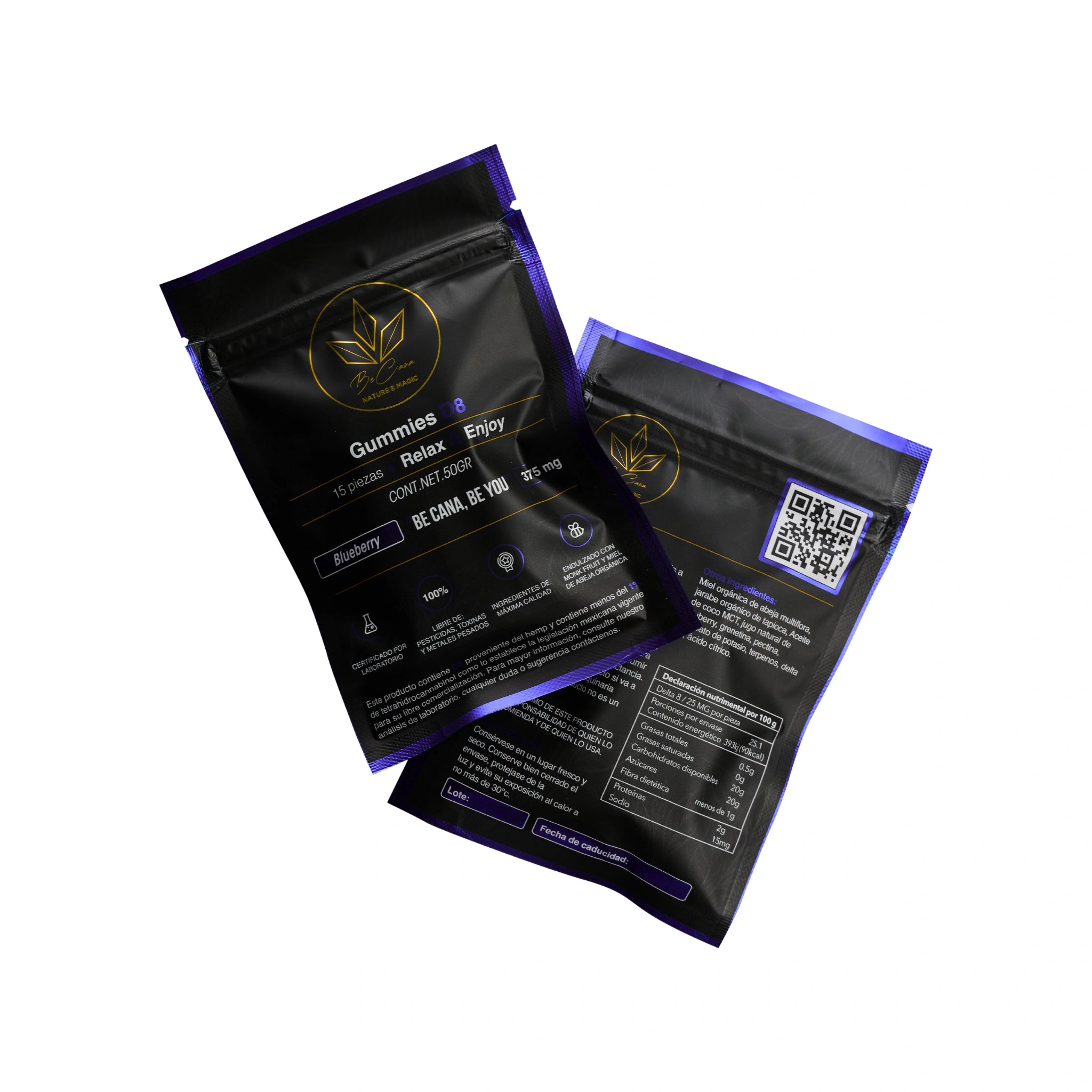 Be Cana Gomitas Delta 8 25mg Blueberry 15 Piezas Blonti México