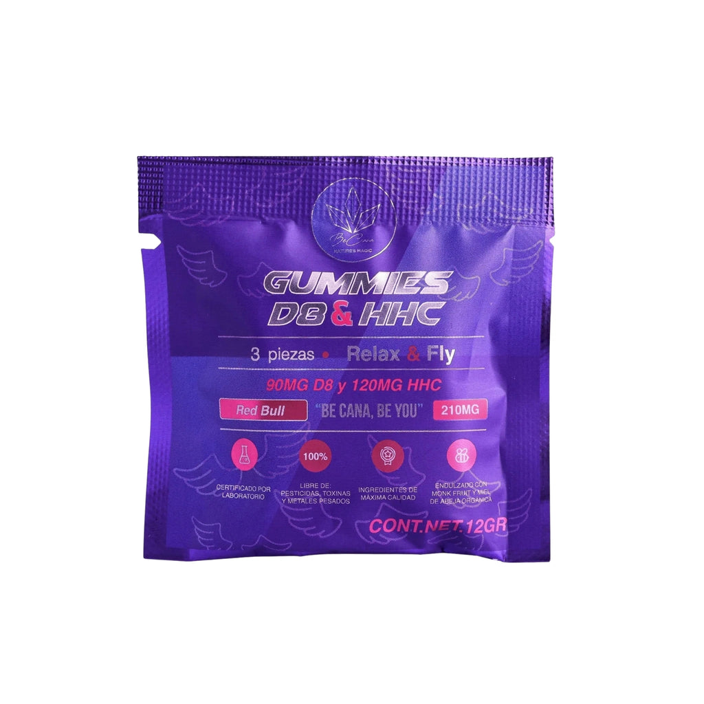 Be Cana Gomitas Delta 8 HHC 70mg Red Bull 3 Piezas Blonti México