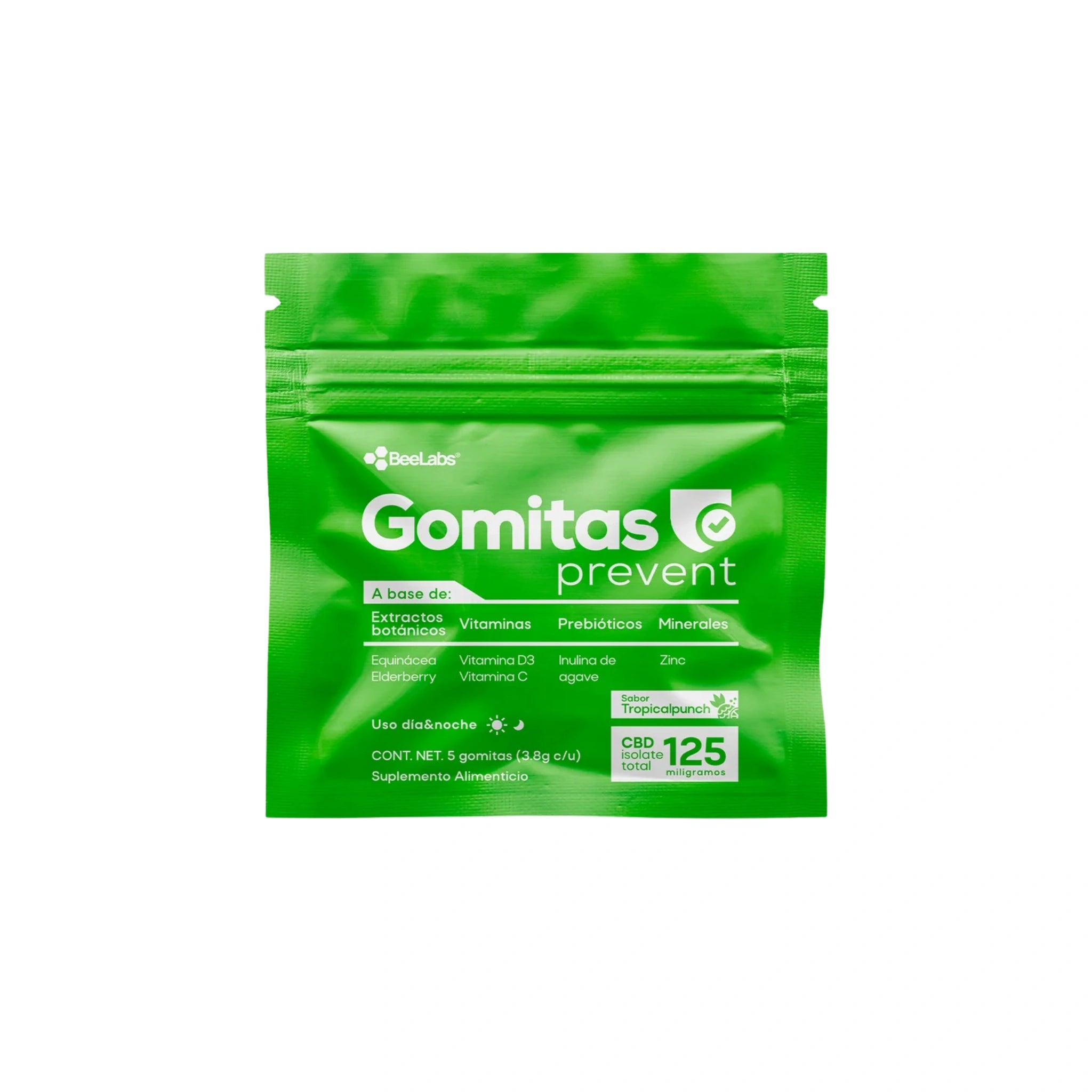 BeeLabs Gomitas CBD Prevent Vitaminas Minerales 25mg Sobre 5 Piezas Blonti México