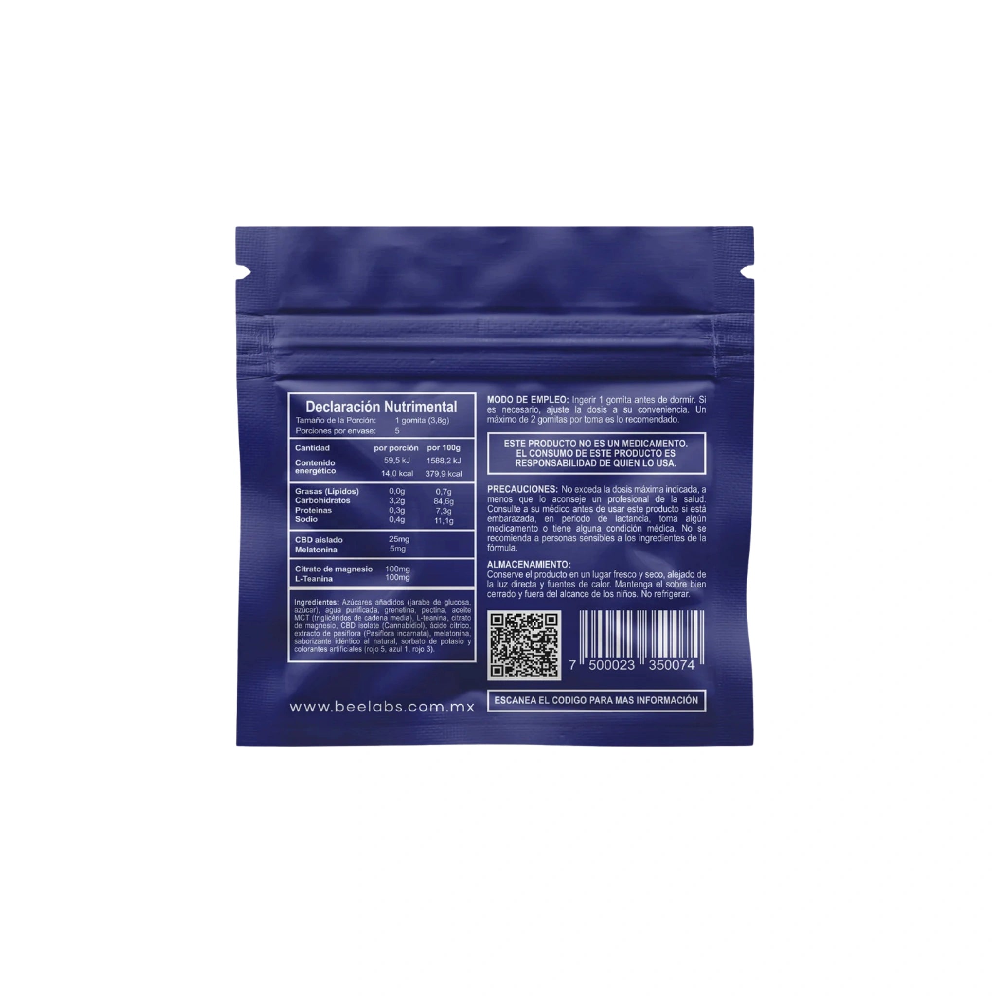 BeeLabs Gomitas CBD Melatonina Para Dormir Sobre 5 Piezas Detalle Blonti México
