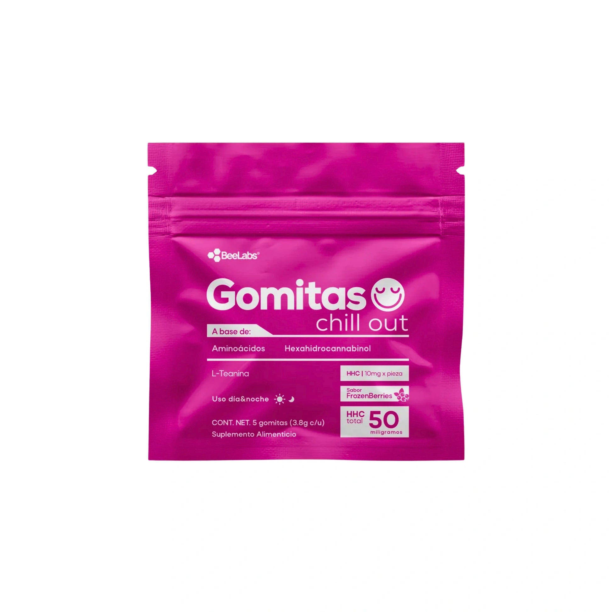 BeeLabs Gomitas HHC L-Teanina Chill Out 10mg Moras Heladas Sobre 5 Piezas Blonti México