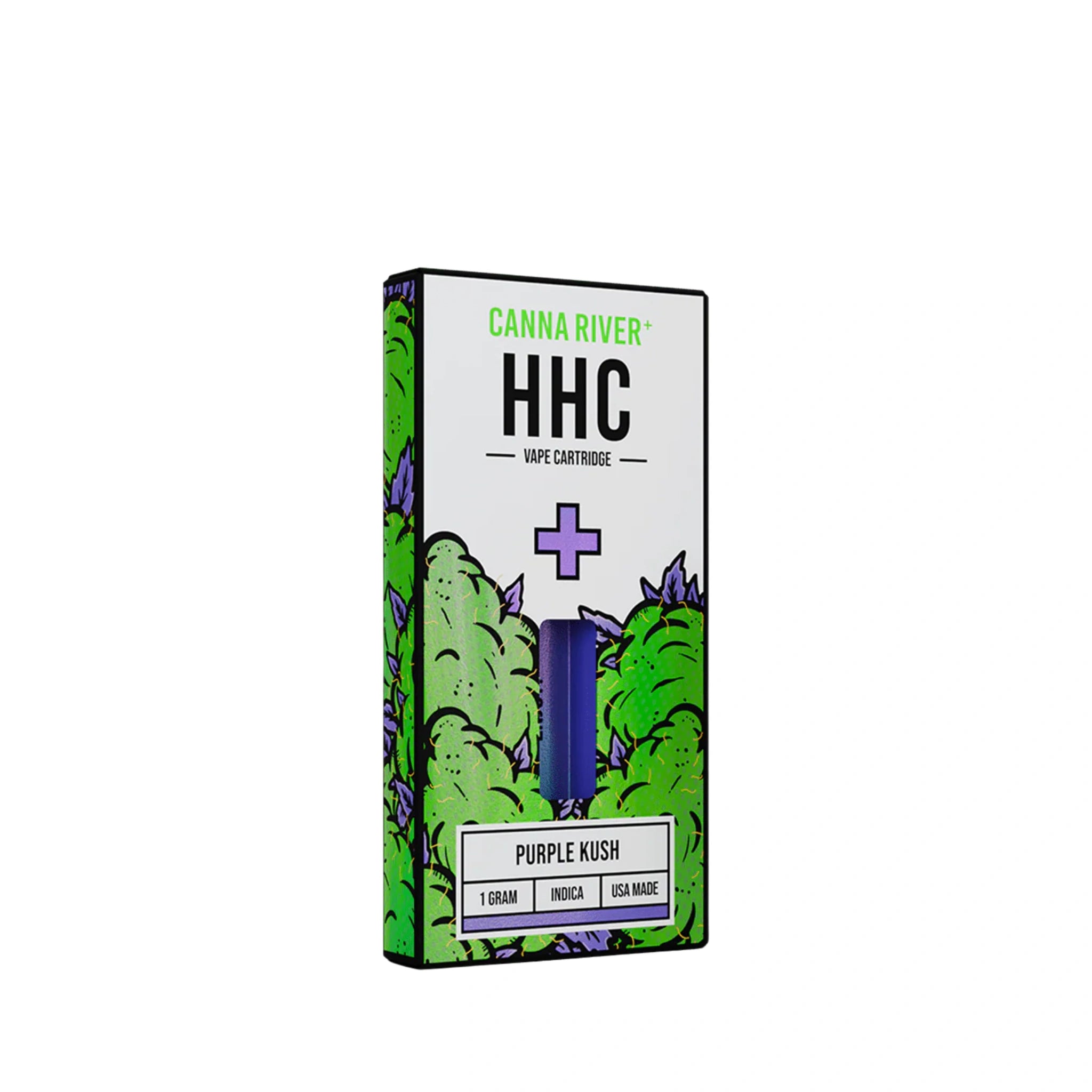 Canna River Cartucho Wax Desechable HHC 1g Purple Kush Indica Blonti México