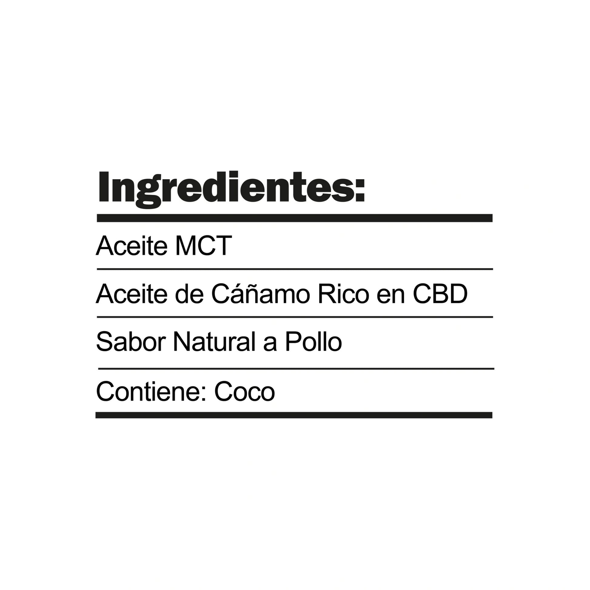 CBDfx Gotas CBD Broad Spectrum Perros 500mg Sabor Pollo Ingredientes
