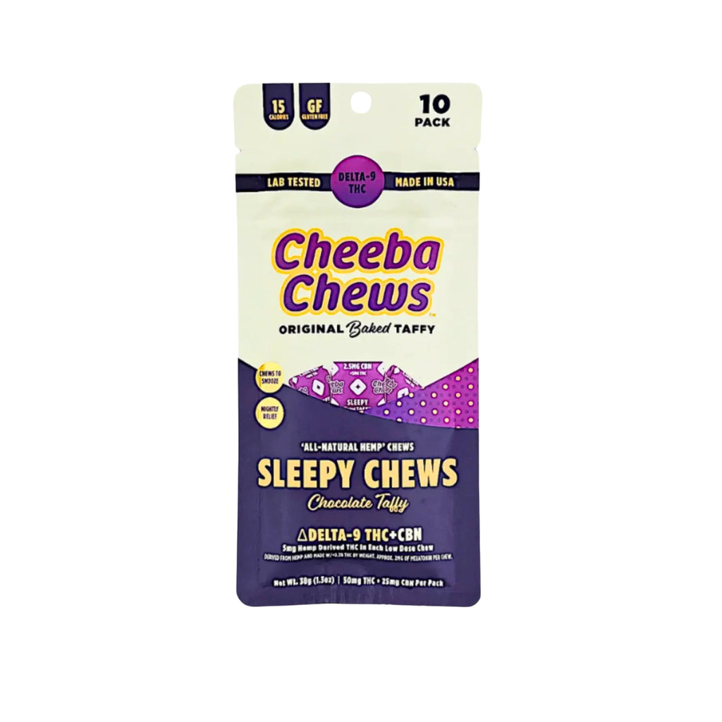 Cheeba Chews Sleepy Chews Delta 9 CBN Melatonina Chocolate Taffy 20 Piezas Blonti México
