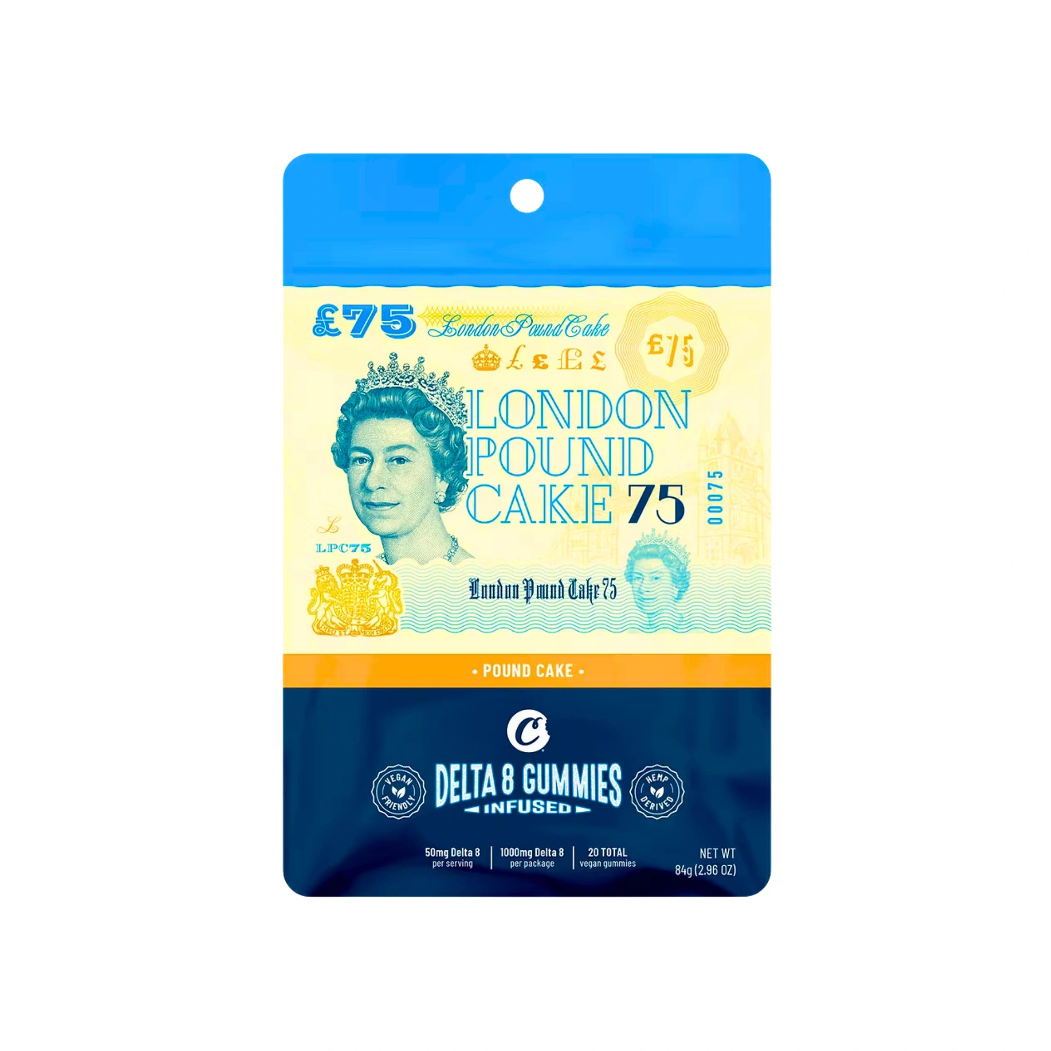 Cookies Gomitas Delta 8 50mg London Pound Cake 20 Piezas Blonti México