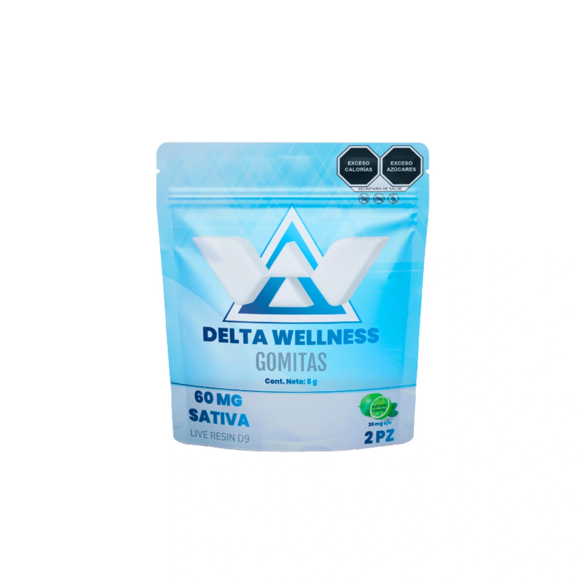 Delta Wellness Gomitas Delta 9 Live Resin 30mg 2 Piezas Limon Sativa Blonti México