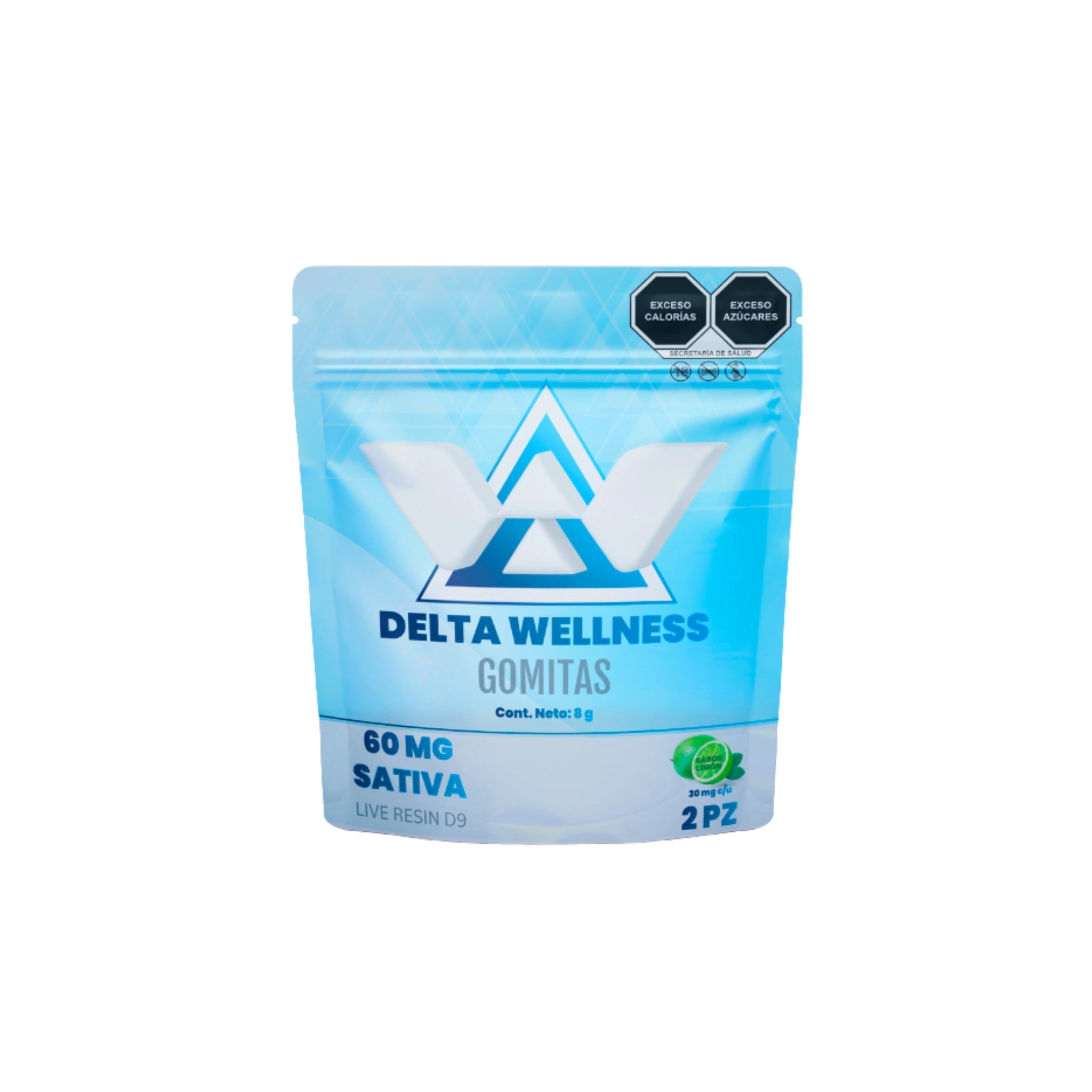 Delta Wellness Gomitas Delta 9 Live Resin 30mg 2 Piezas Limon Sativa Blonti México