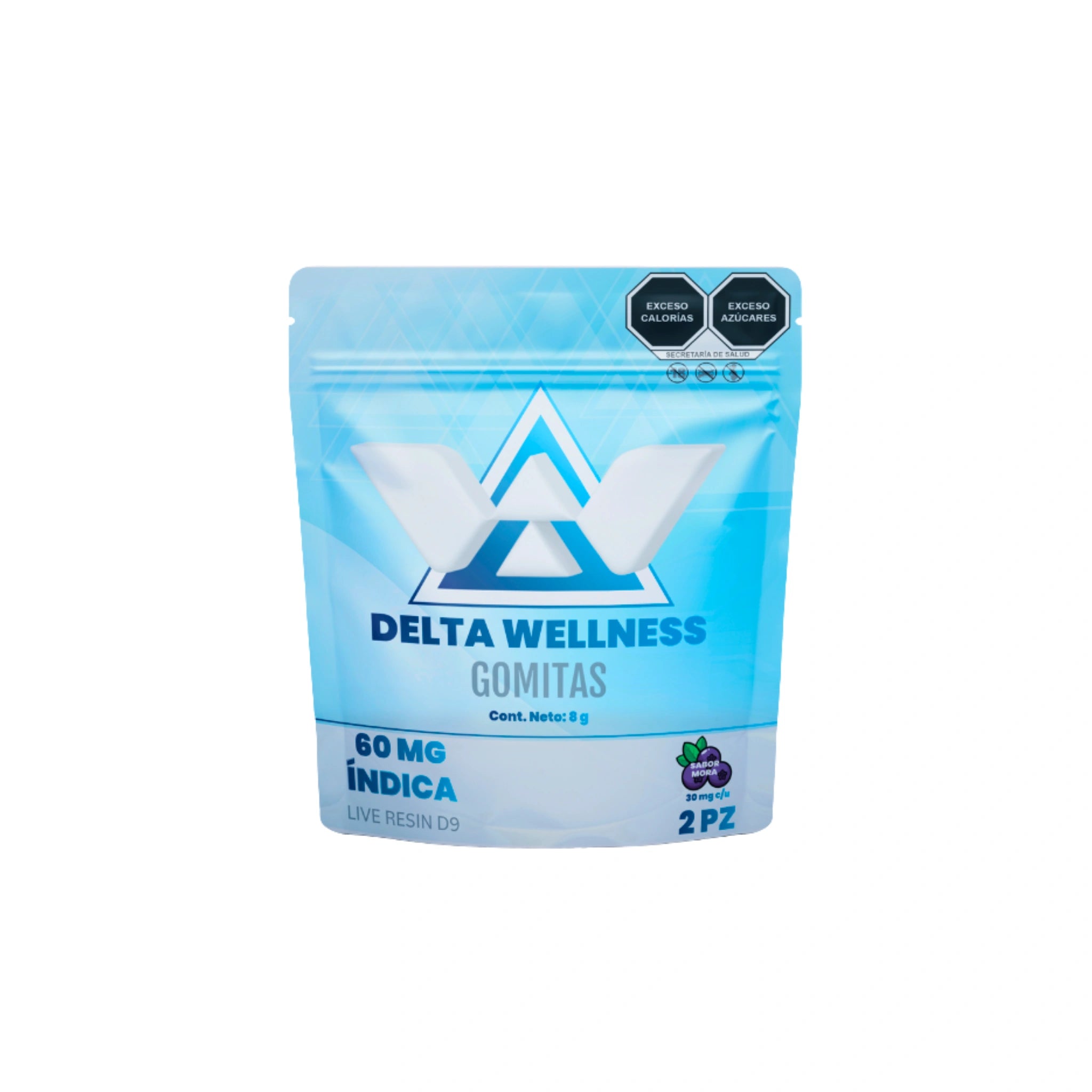Delta Wellness Gomitas Delta 9 Live Resin 30mg 2 Piezas Mora Indica Blonti México