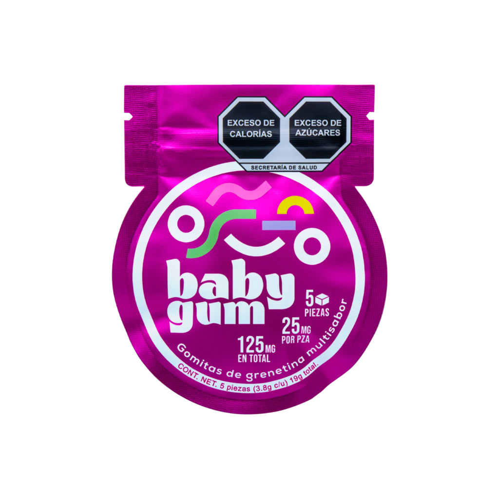 Dongum BabyGum Gomitas Delta 8 25mg 5 Piezas Multisabor Blonti México