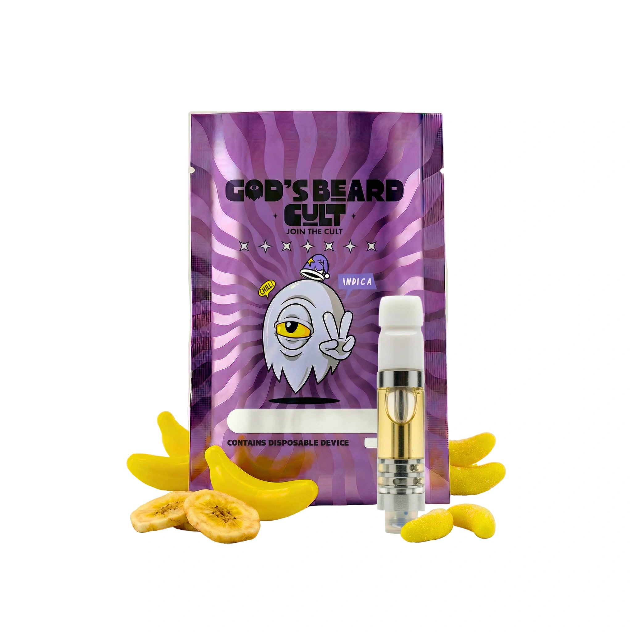 Gods Beard Cult Cartucho Wax HHC HHCP Live Resin 1g Banana Candy Indica Blonti México