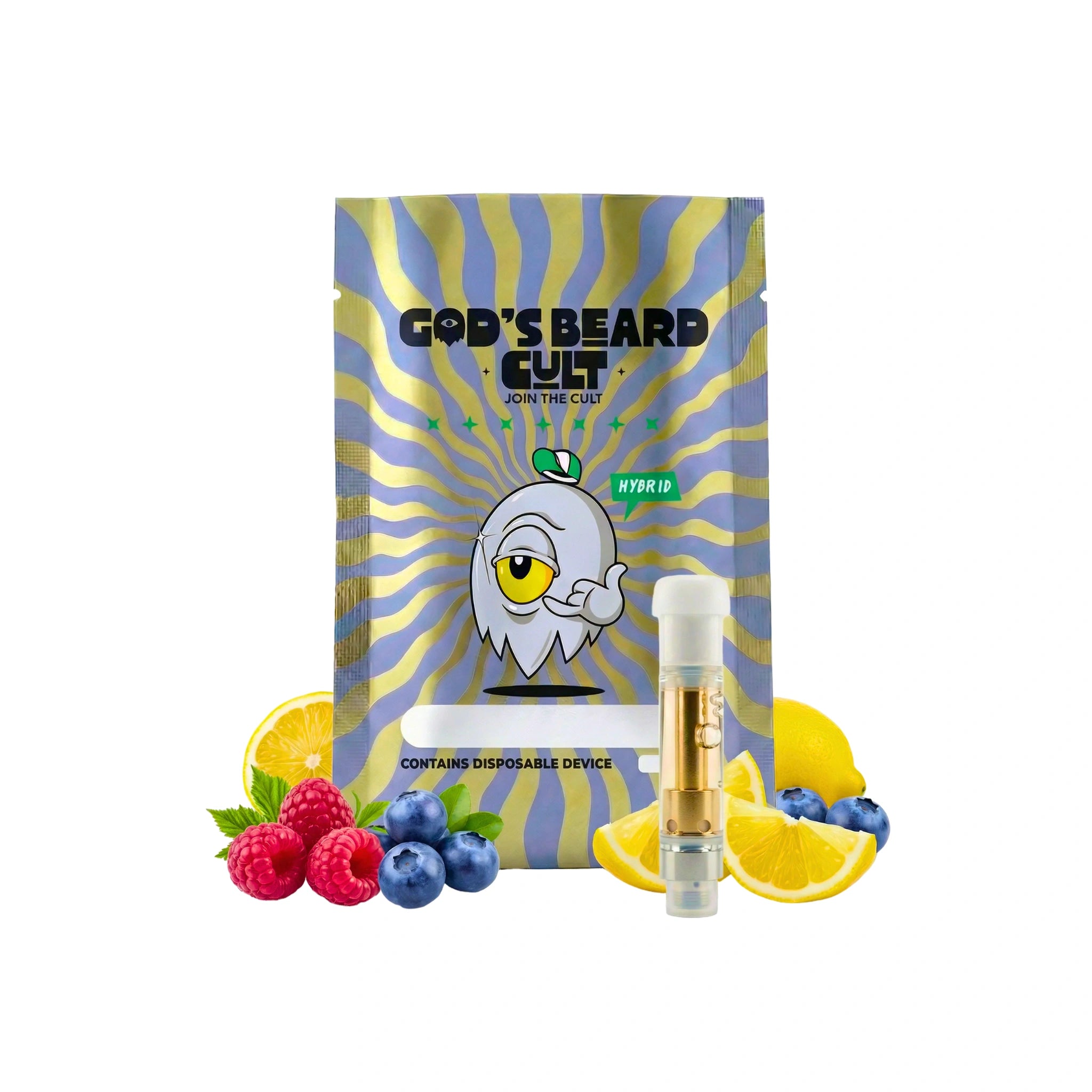 Gods Beard Cult Cartucho Wax HHC HHCP Live Resin 1g Blue Widow Hybrid Blonti México