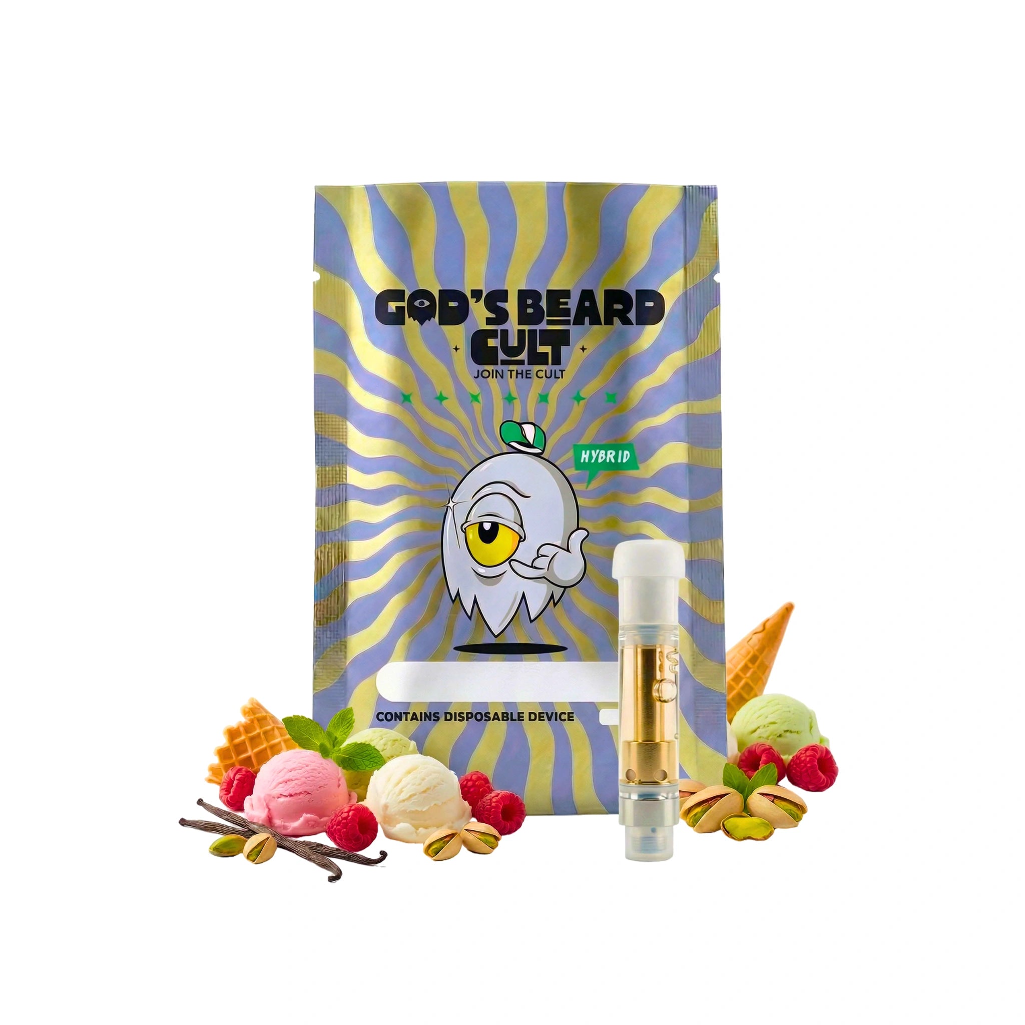 Gods Beard Cult Cartucho Wax HHC HHCP Live Resin 1g Gelato Hybrid Blonti México