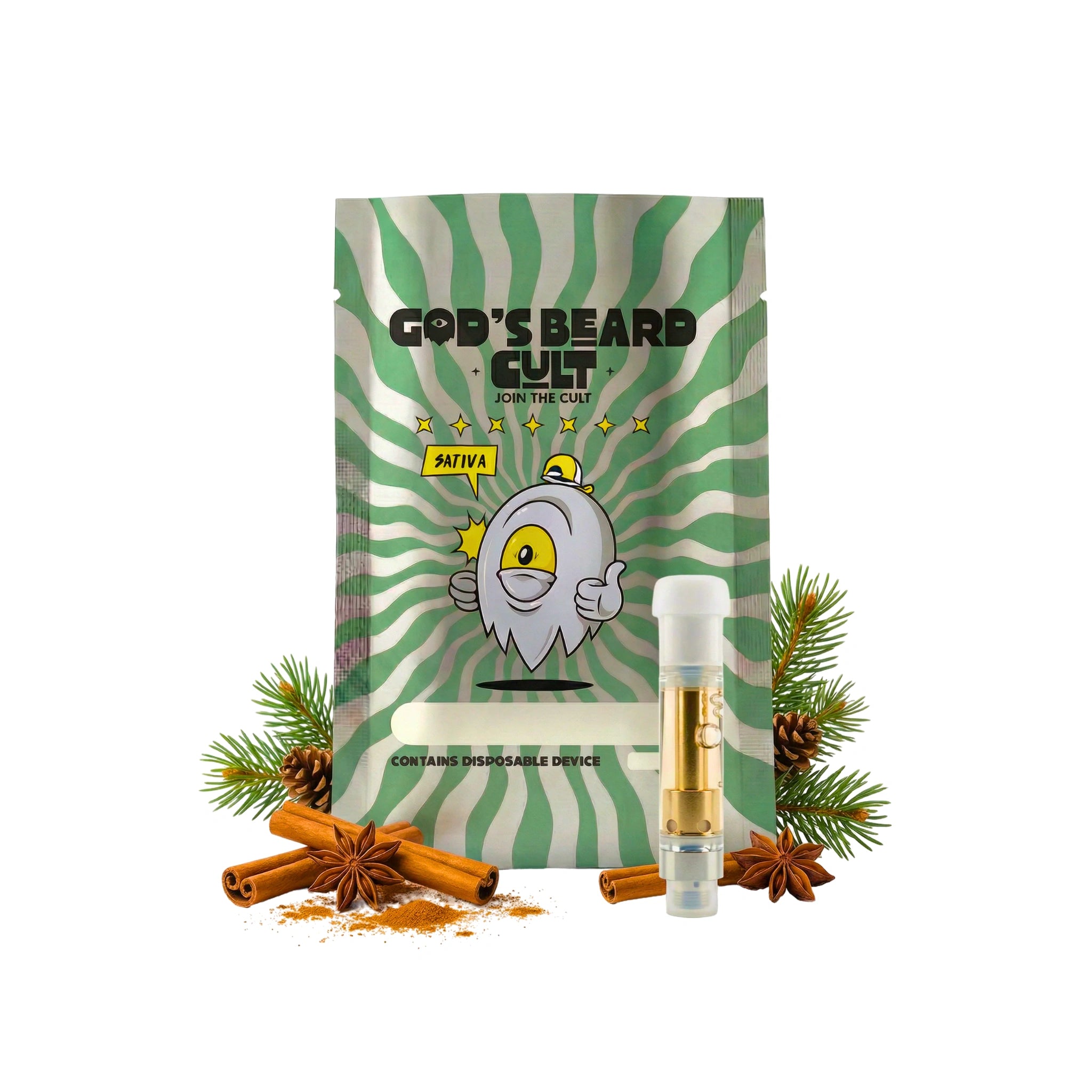Gods Beard Cult Cartucho Wax HHC HHCP Live Resin 1g Jack Herer Sativa Blonti México