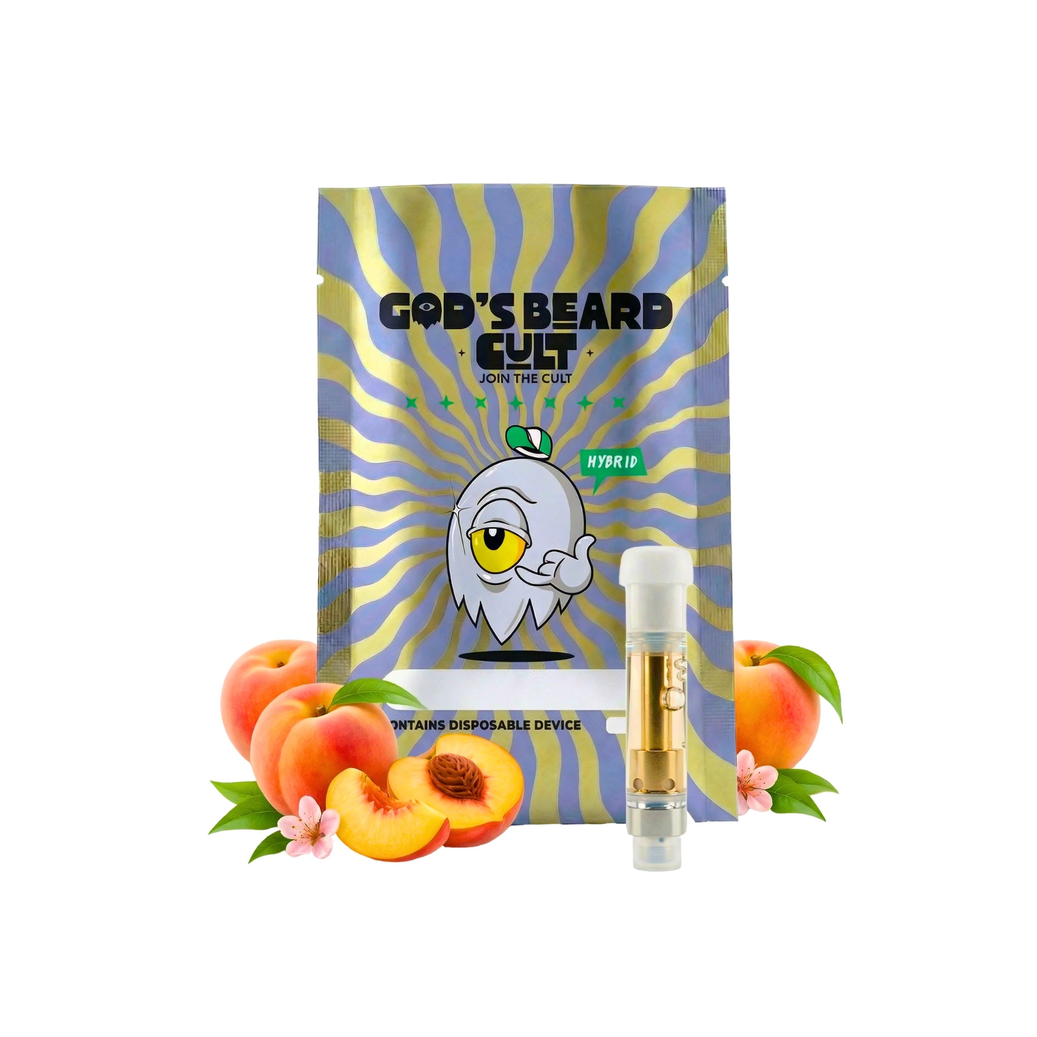 Gods Beard Cult Cartucho Wax HHC HHCP Live Resin 1g Peaches Hybrid Blonti México