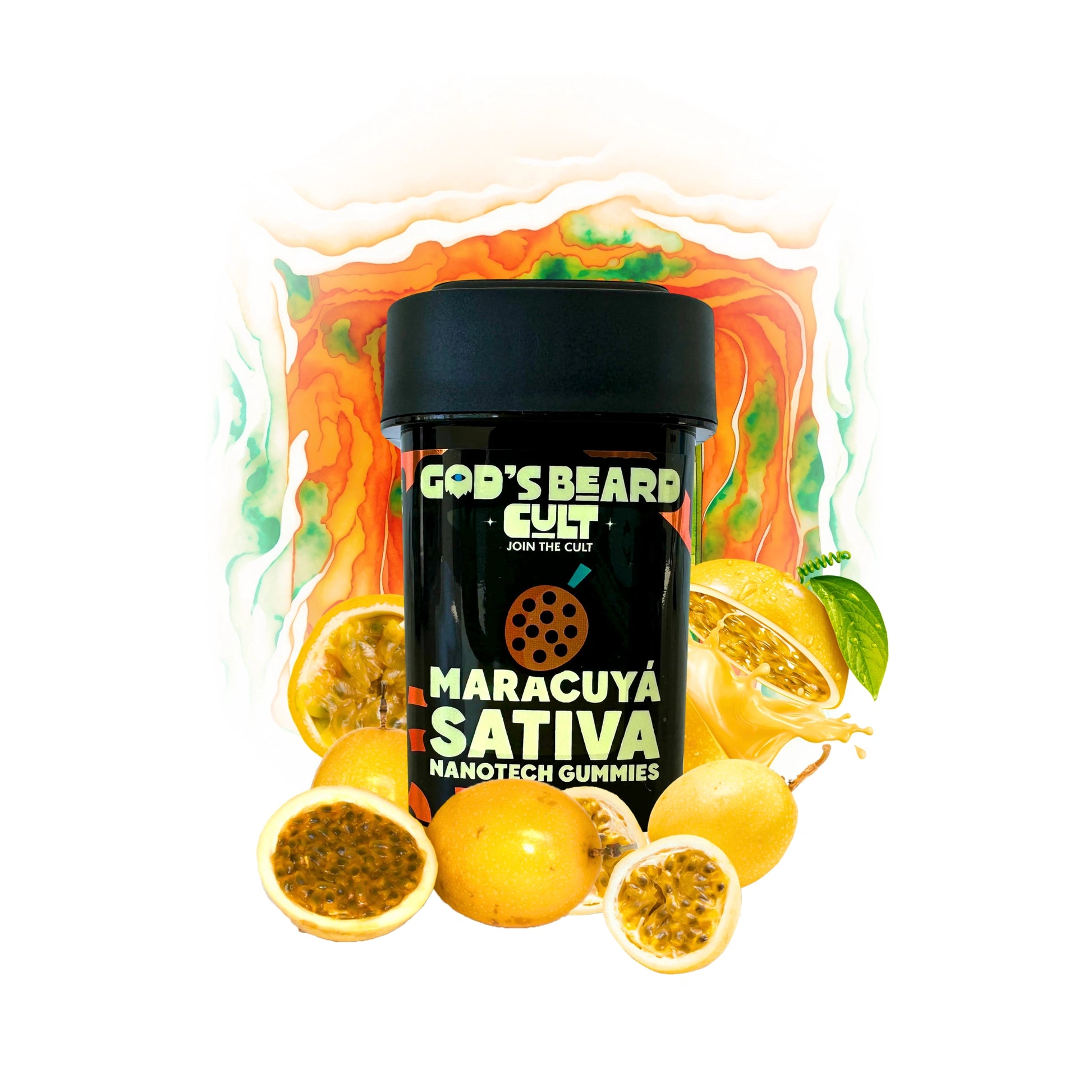 Gods Beard Cult Gomitas Nanotech Delta 9 15mg CBD Maracuya Sativa Blonti México