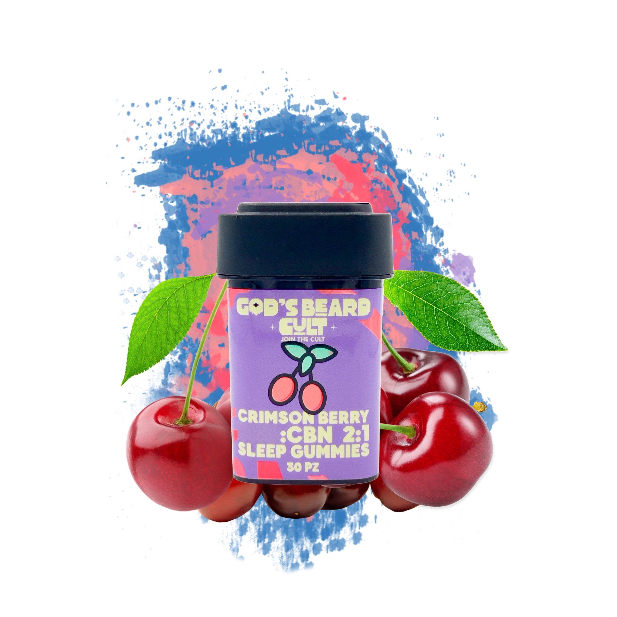 Gods Beard Cult Gomitas Sleep Delta 9 10mg CBD 5mg Crimson Berry Blonti México