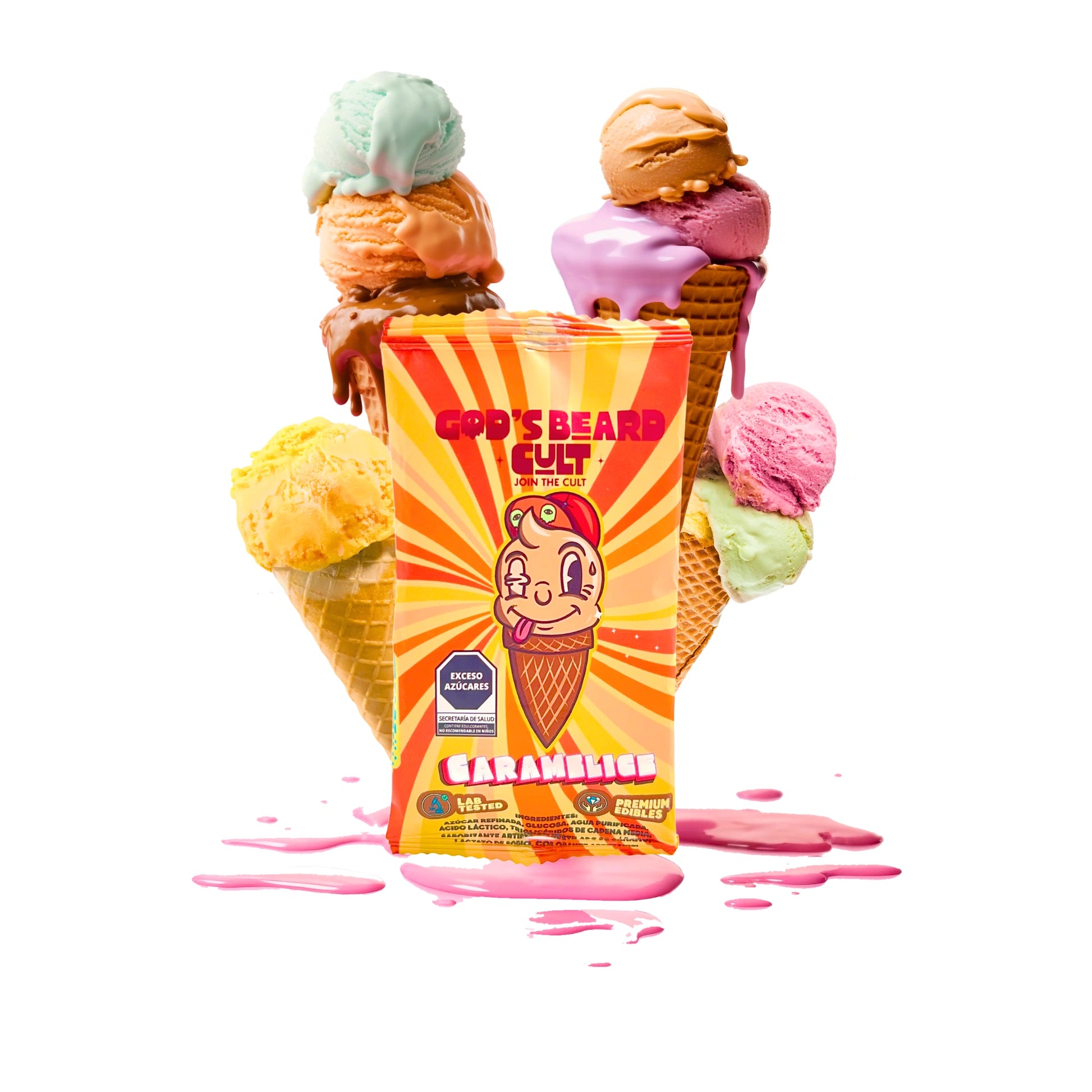 Gods Beard Cult Paletas Delta 9 50mg Caramelice Blonti México