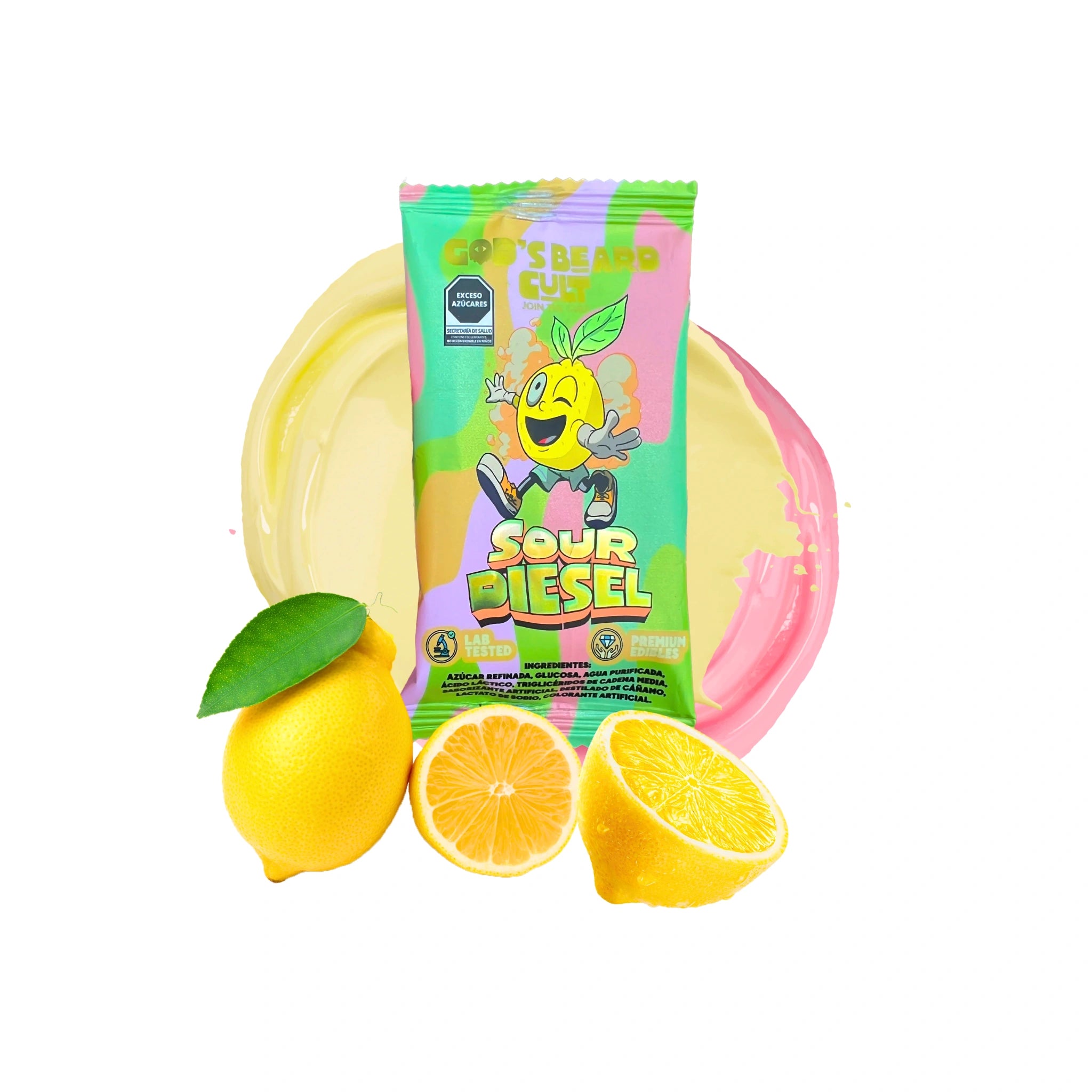 Gods Beard Cult Paletas Delta 9 50mg Sour Diesel Blonti México