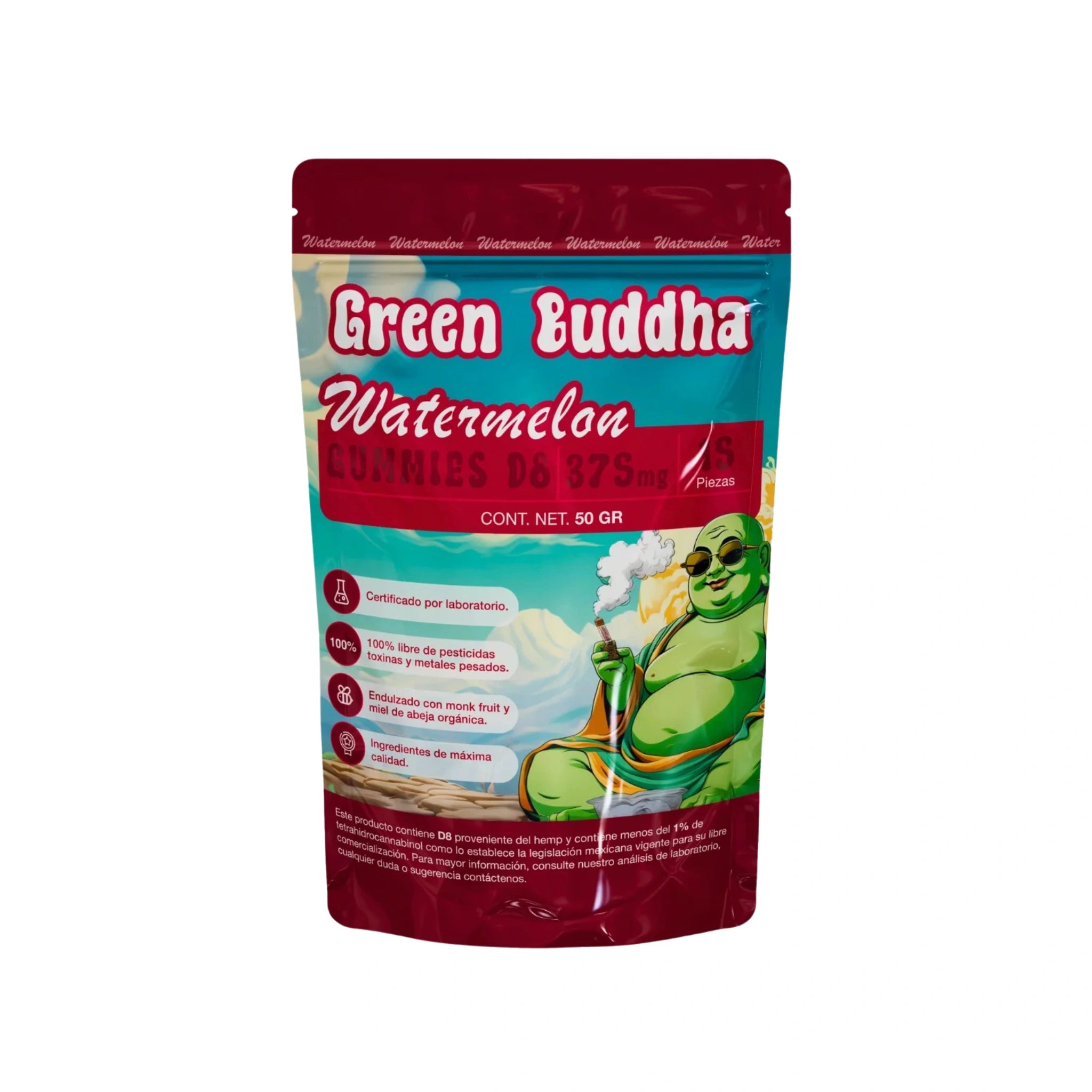 Green Buddha Gomitas Delta 8 25mg Watermelon 15 Piezas Blonti México