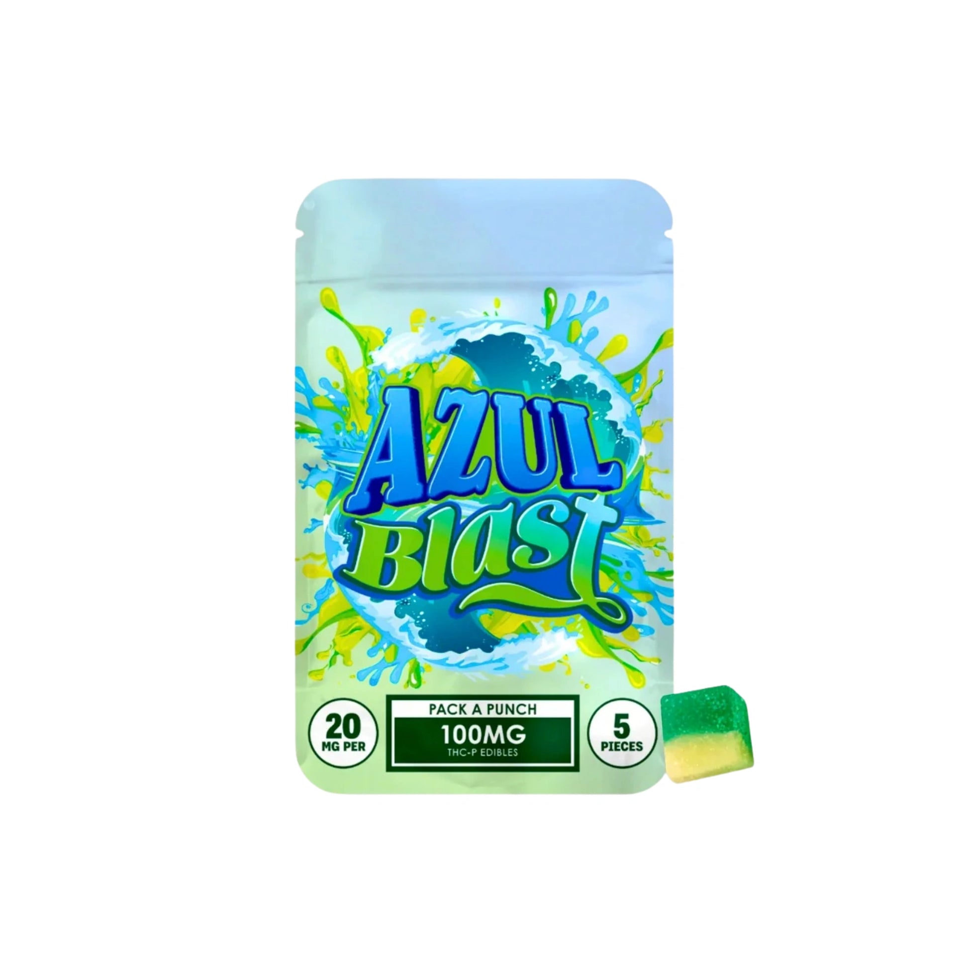 Hidden Hills Gomitas Pack a Punch THCP 20mg 5 Piezas Azul Blast Blonti México