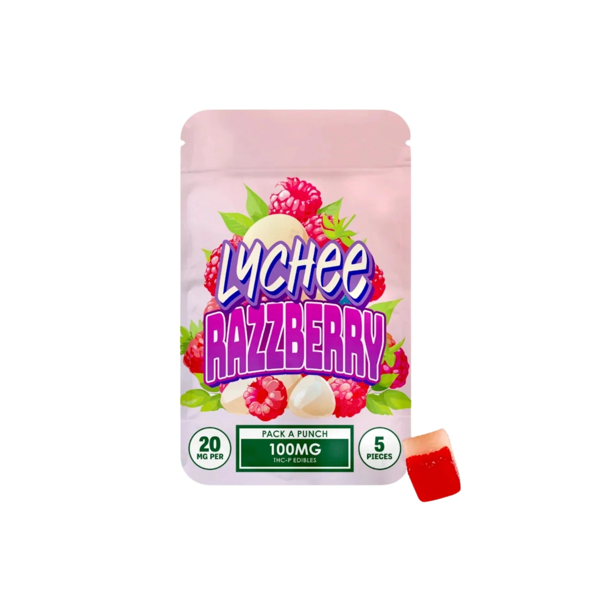 Hidden Hills Gomitas Pack a Punch THCP 20mg 5 Piezas Lychee Razzberry Blonti México