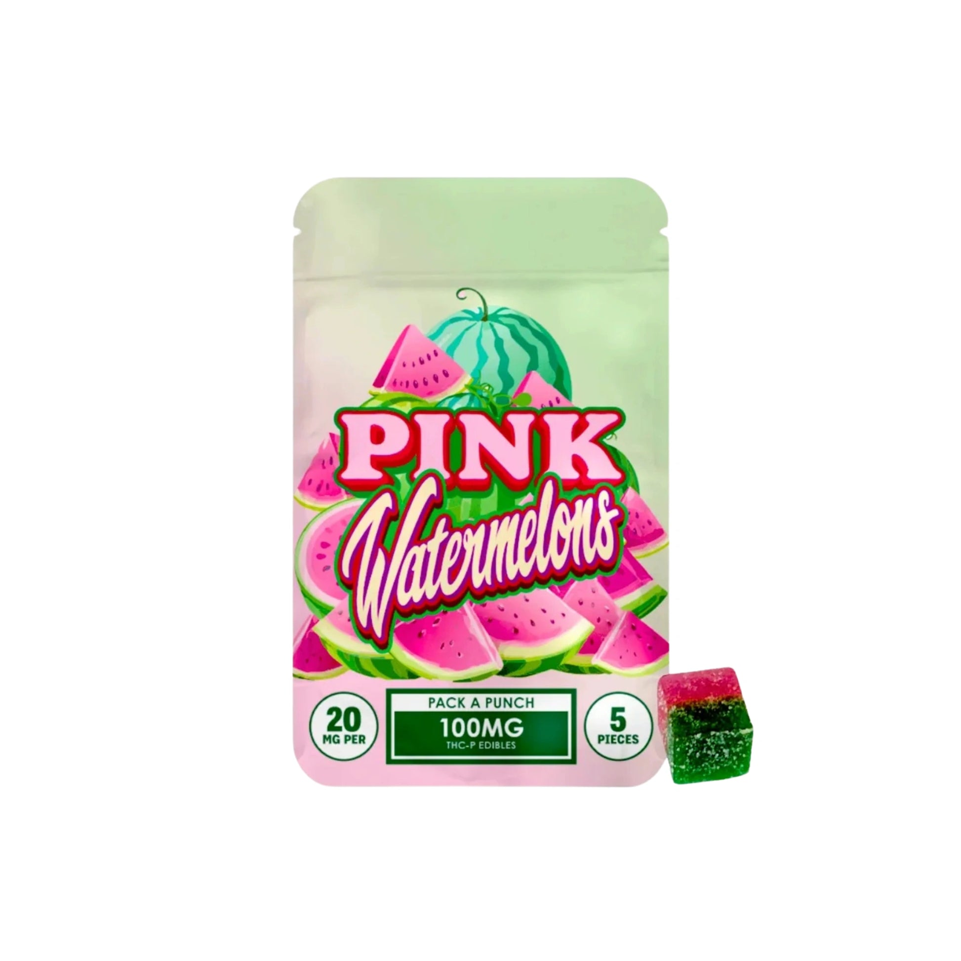 Hidden Hills Gomitas Pack a Punch THCP 20mg 5 Piezas Pink Watermelons Blonti México