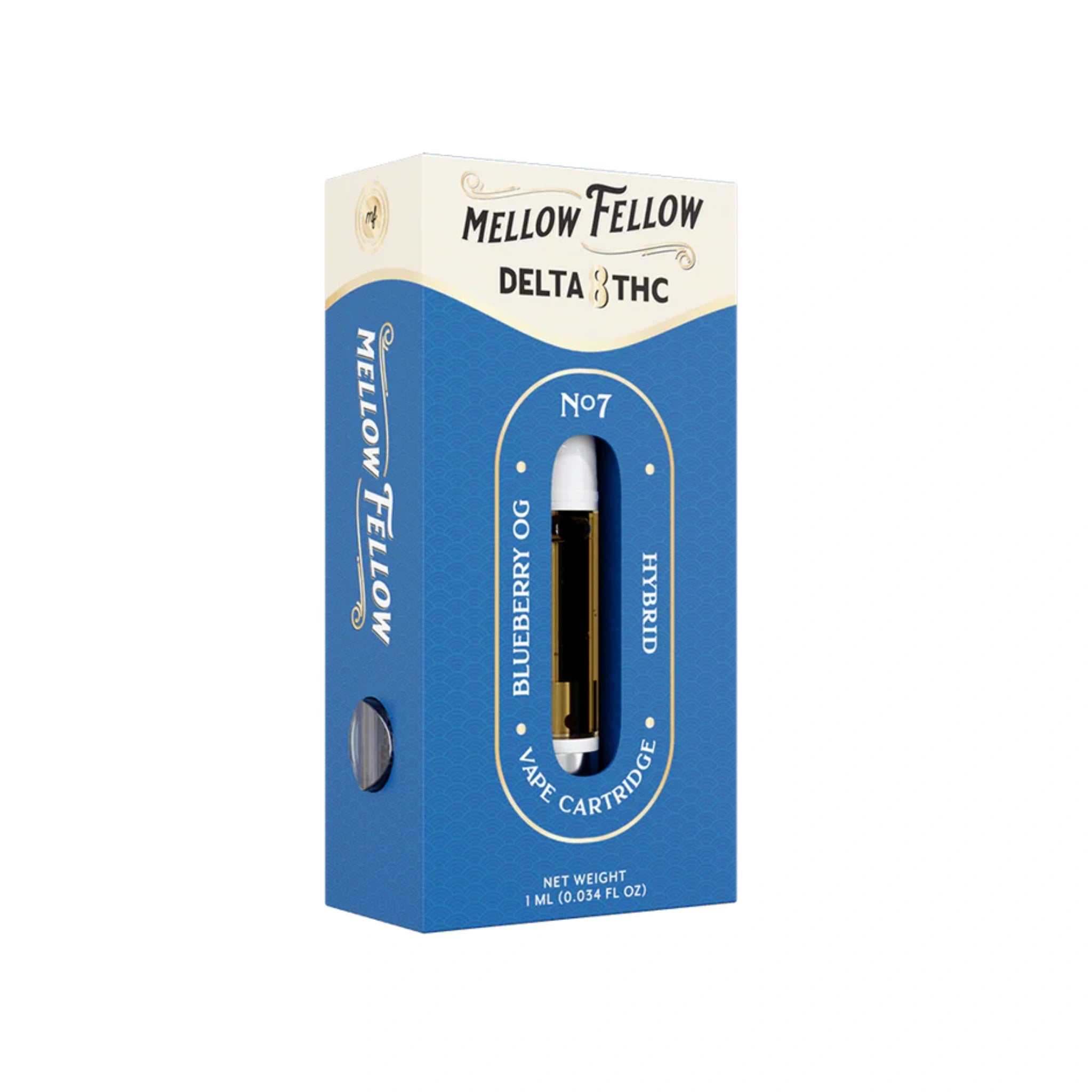 Mellow Fellow Cartucho Wax Delta 8 1g Blueberry OG Hybrid Blonti México