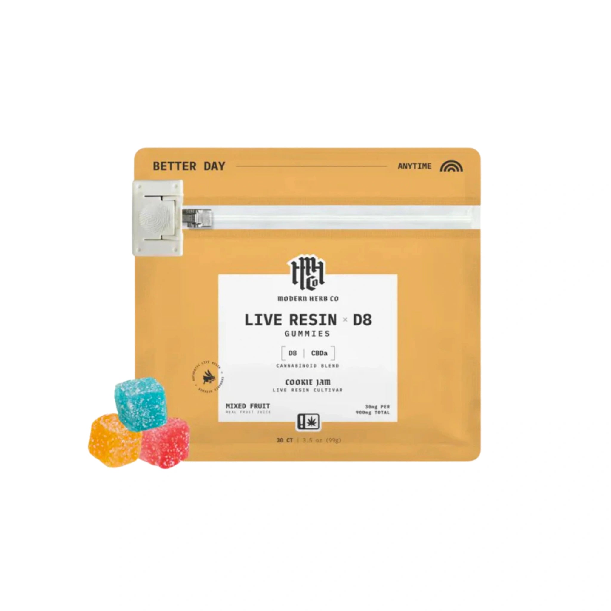 Modern Herb Co Gomitas Delta 8 Live Resin 35mg Anytime Cookie Jam Balance 30 Piezas Blonti México