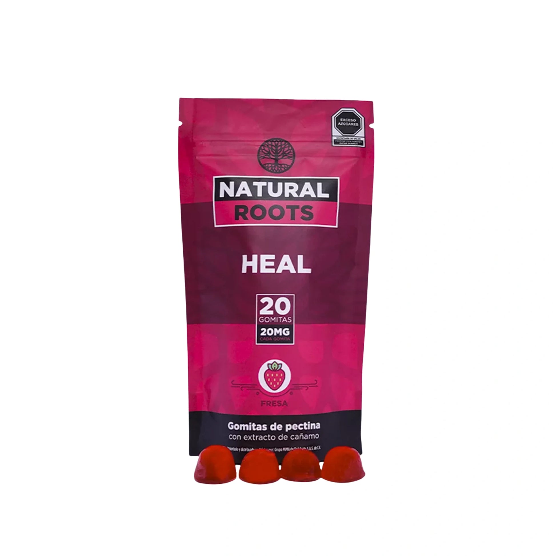 Natural Roots Gomitas CBD Full Spectrum 20mg Heal Fresa 20 Piezas Blonti México