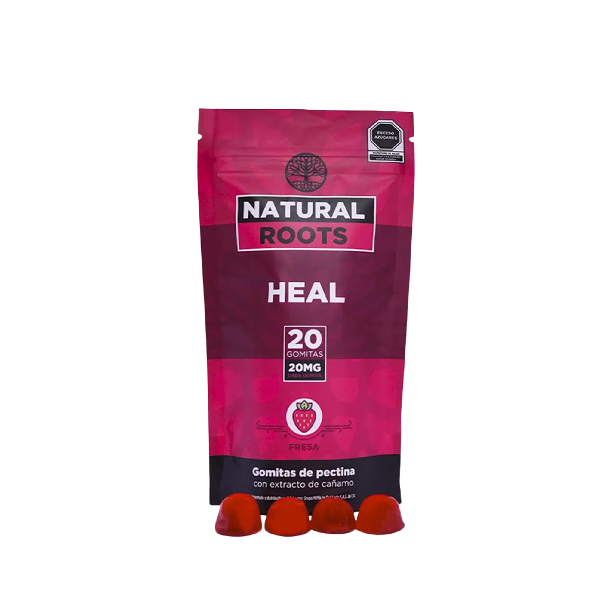Natural Roots Gomitas CBD Full Spectrum 20mg Heal Fresa 20 Piezas Blonti México