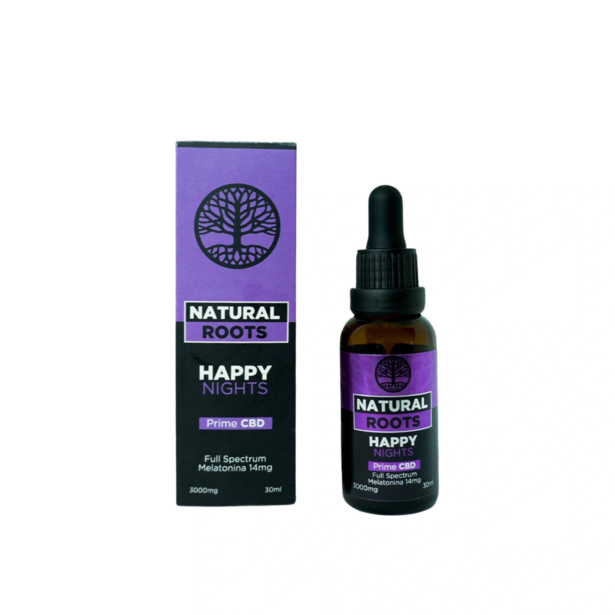 Natural Roots Gotas CBD Full Spectrum Melatonina 3000mg Happy Nights Blonti México