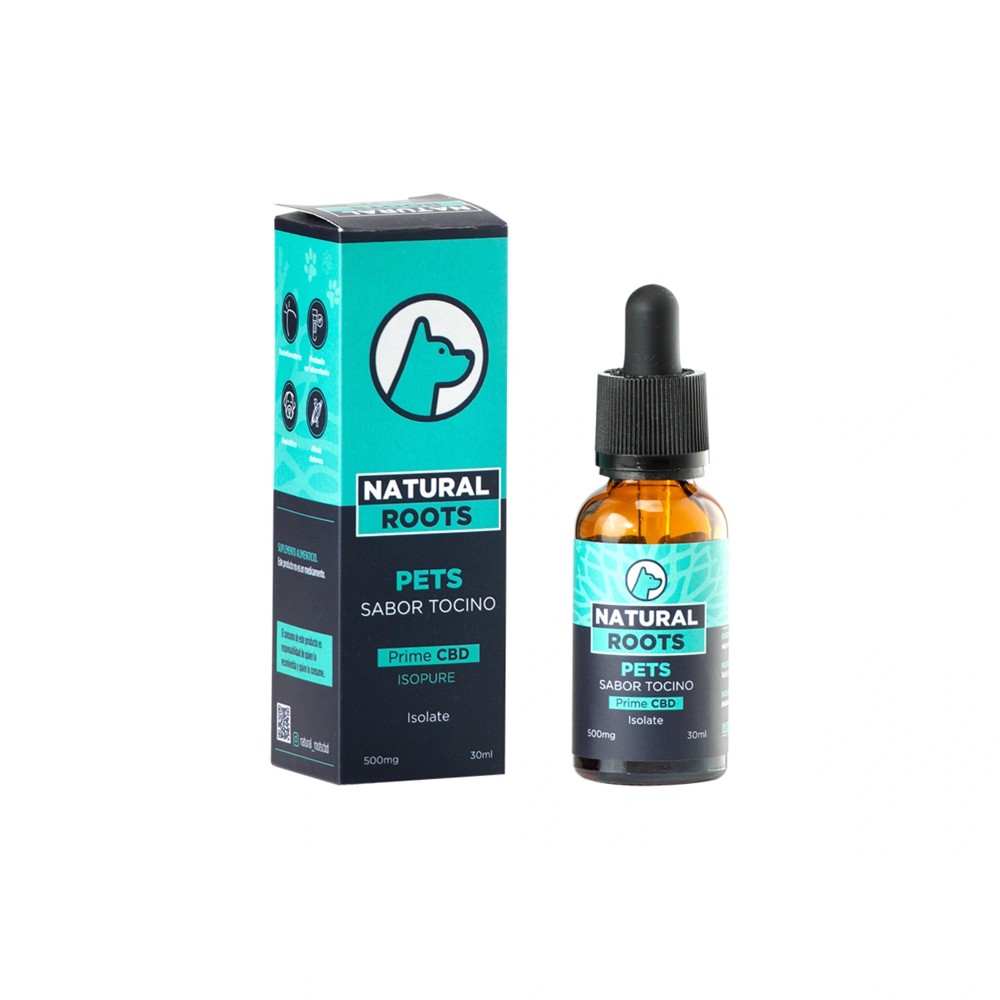 Natural Roots Gotas CBD Perros Gatos 500mg 30ml Blonti México