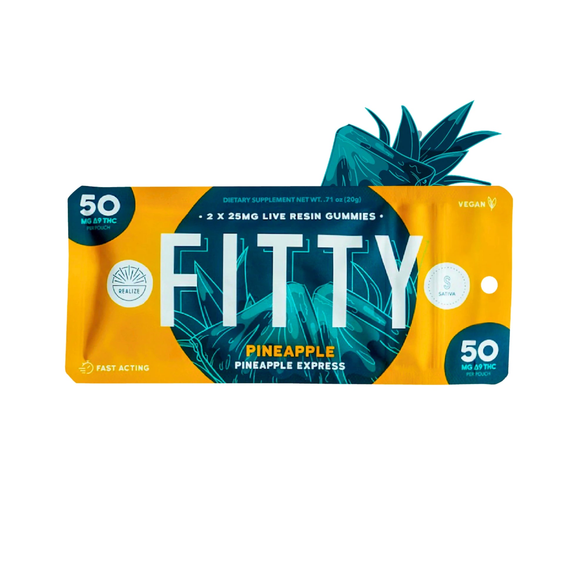 Realize Gomitas Fitty Delta 9 Live Resin 2 Piezas Pineapple Express Blonti México