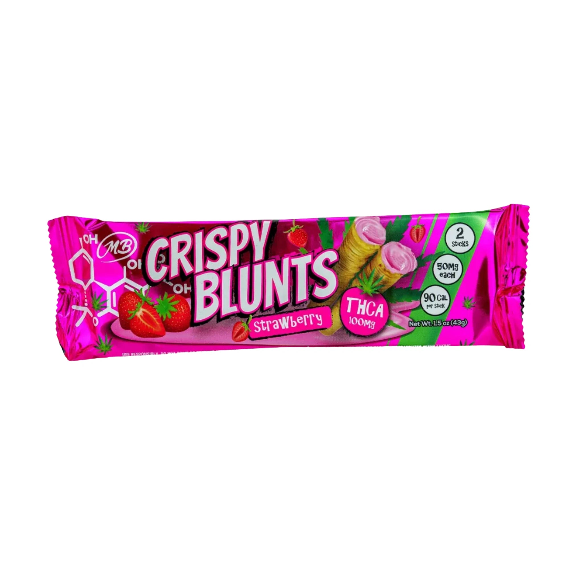 STNR Galletas THCA Crispy Blunts 100mg Strawberry 2 Piezas Blonti México