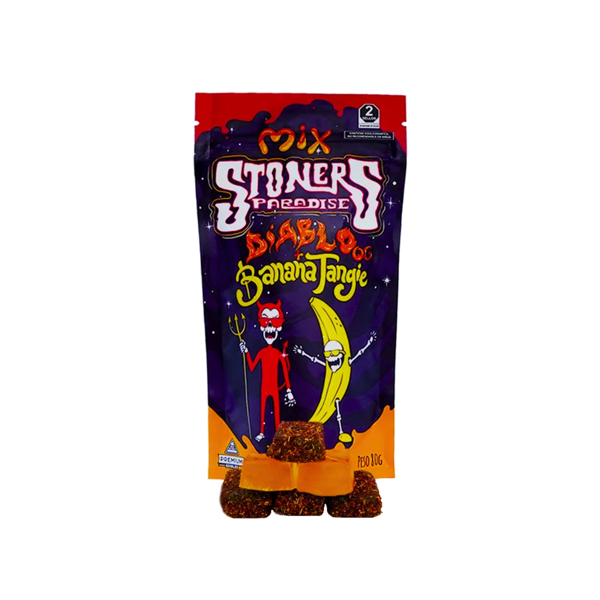 Stoners Paradise Gomitas Delta 9 30mg 20 Piezas 2 Strains Mix Diablo OG y Banana Tangie Blonti México 