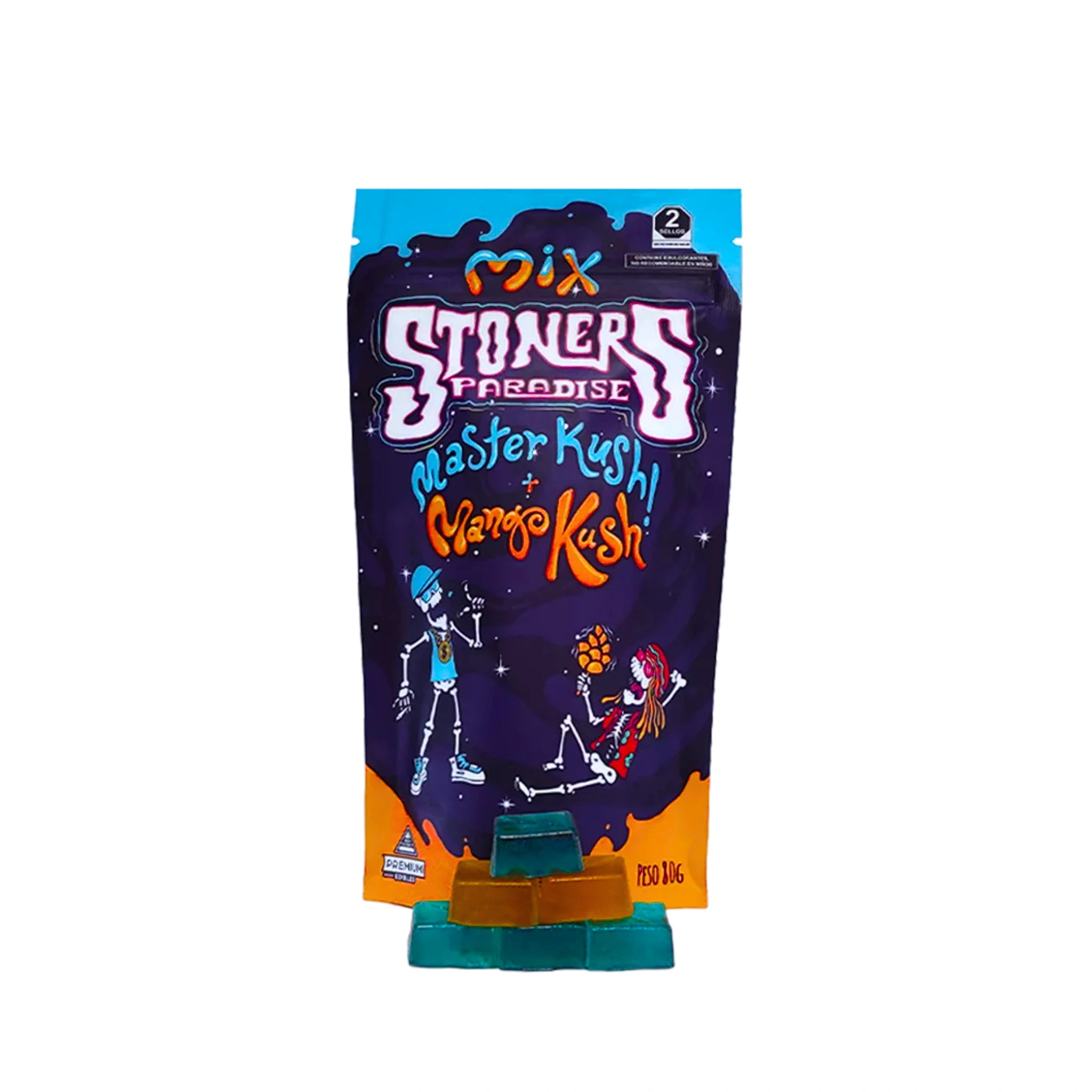 Stoners Paradise Gomitas Delta 9 30mg 20 Piezas 2 Strains Mix Master Kush y Mango Kush Blonti México