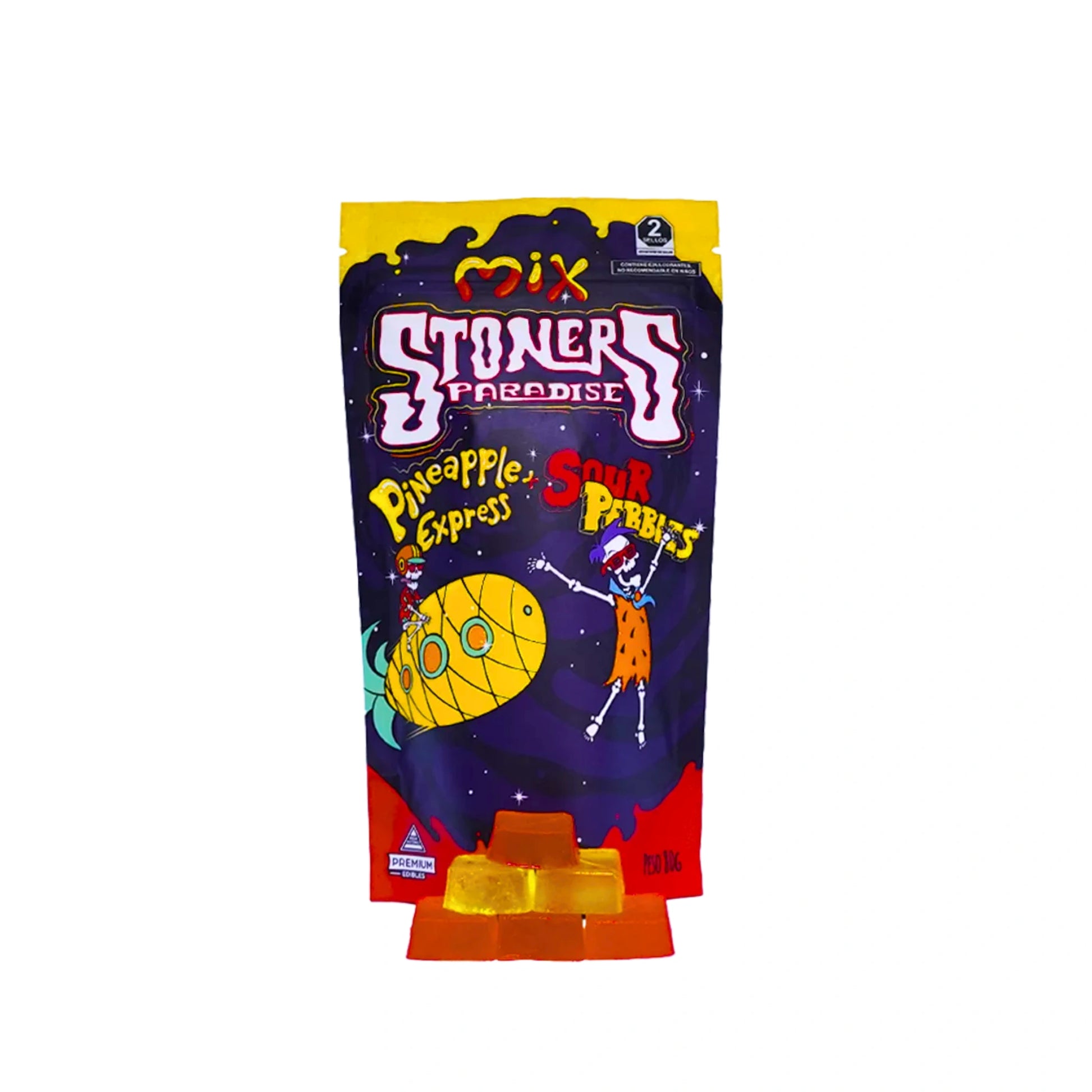 Stoners Paradise Gomitas Delta 9 30mg 20 Piezas 2 Strains Mix Pineapple Express y Sour Pebbles Blonti México