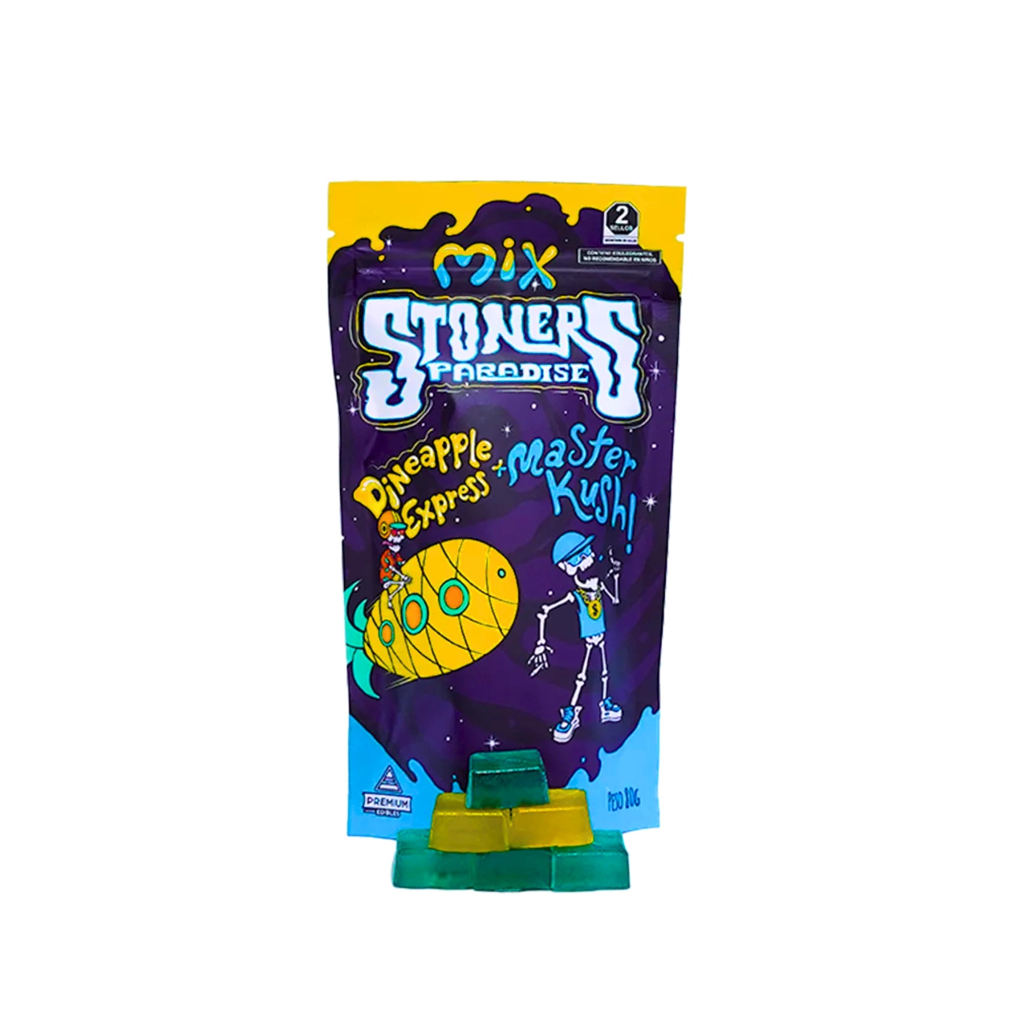 Stoners Paradise Gomitas HHC 40mg 15 Piezas Pineapple Express y Master Kush Blonti México