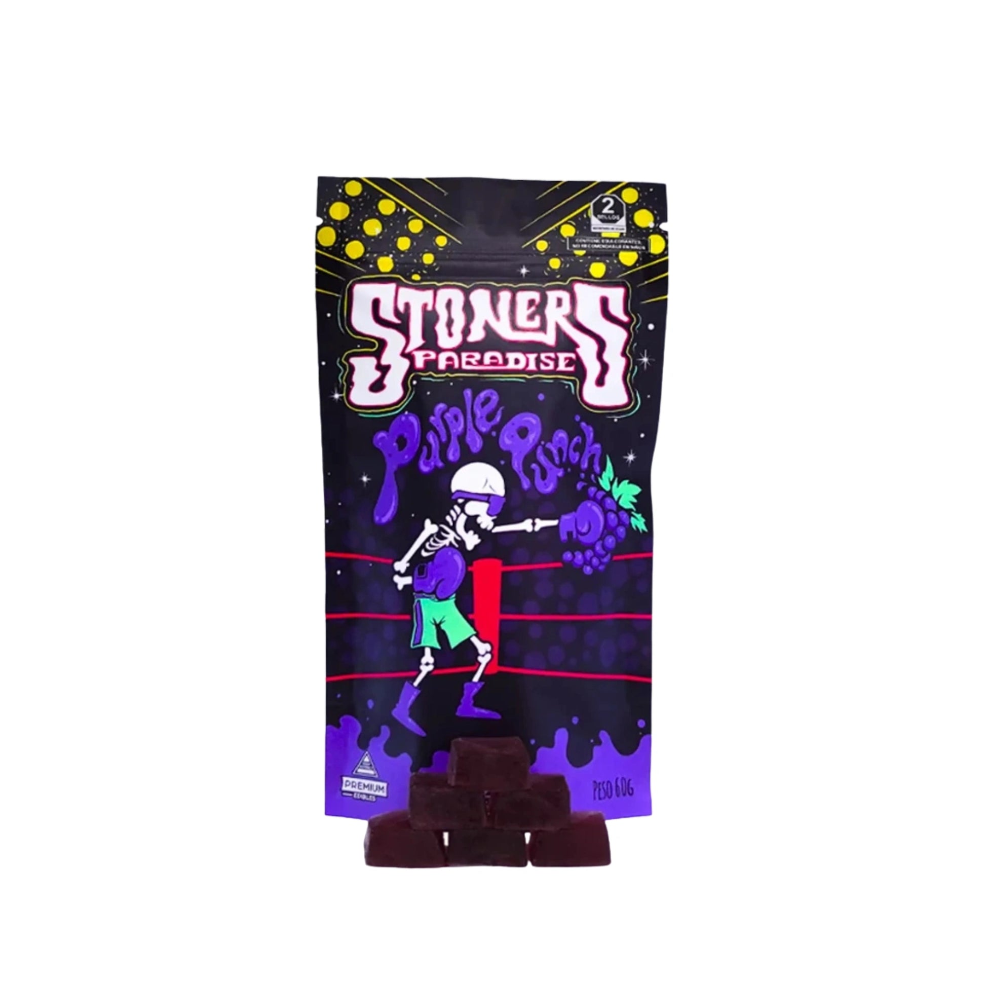 Stoners Paradise Gomitas HHC 40mg 15 piezas Purple Punch Blonti México
