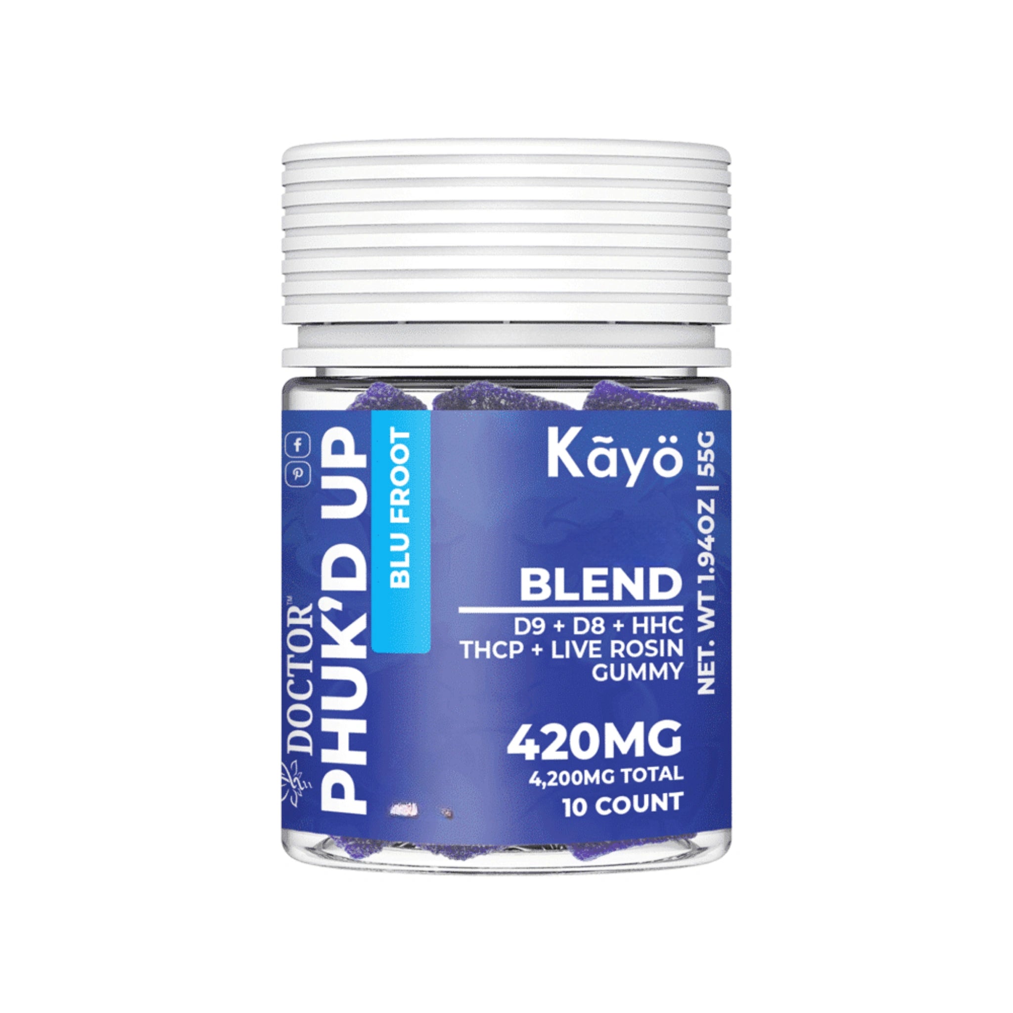 The Hemp Doctor Gomitas Kayo Delta 9 Delta 8 HHC 420mg Blu Froot 10 Piezas Blonti México