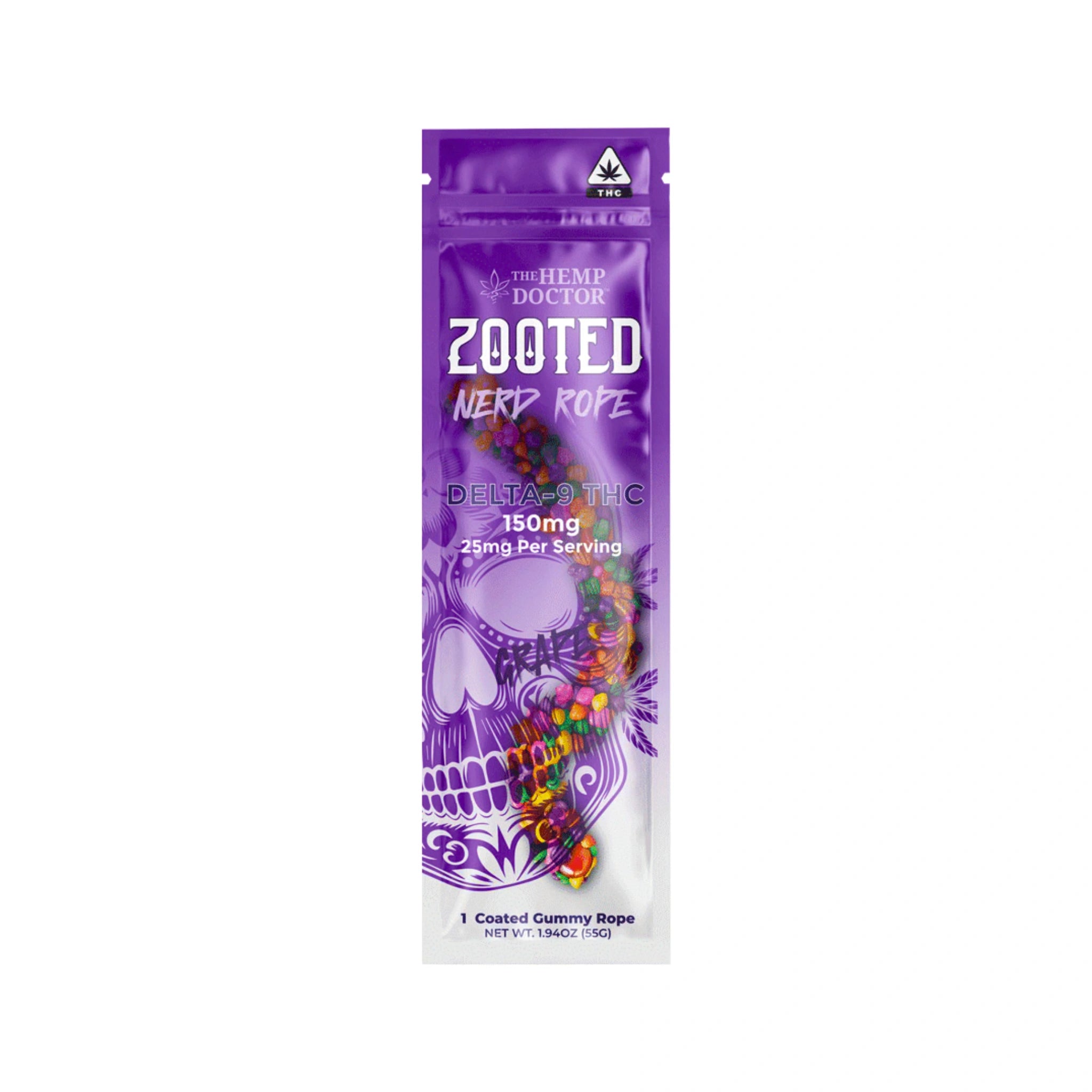 The Hemp Doctor Zooted Nerd Ropes Delta 9 150mg Grape Blonti México
