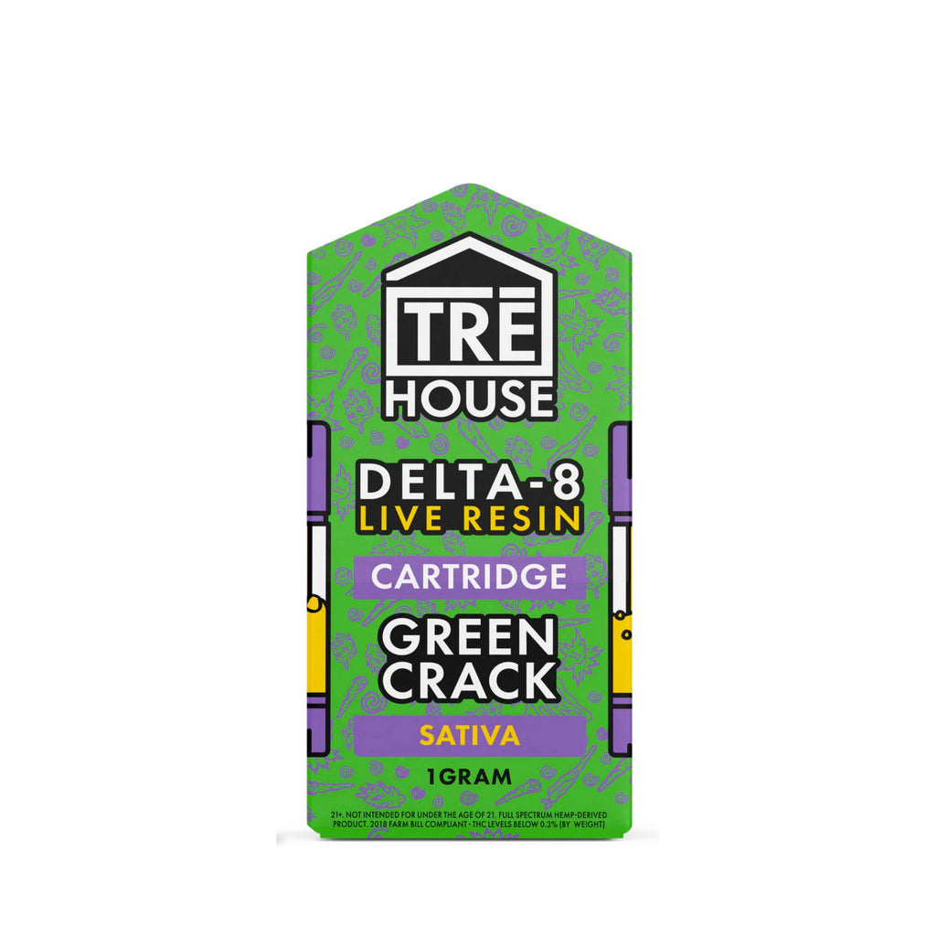 TRE House Cartucho Wax Delta 8 Live Resin 1g Green Crack Sativa Blonti México